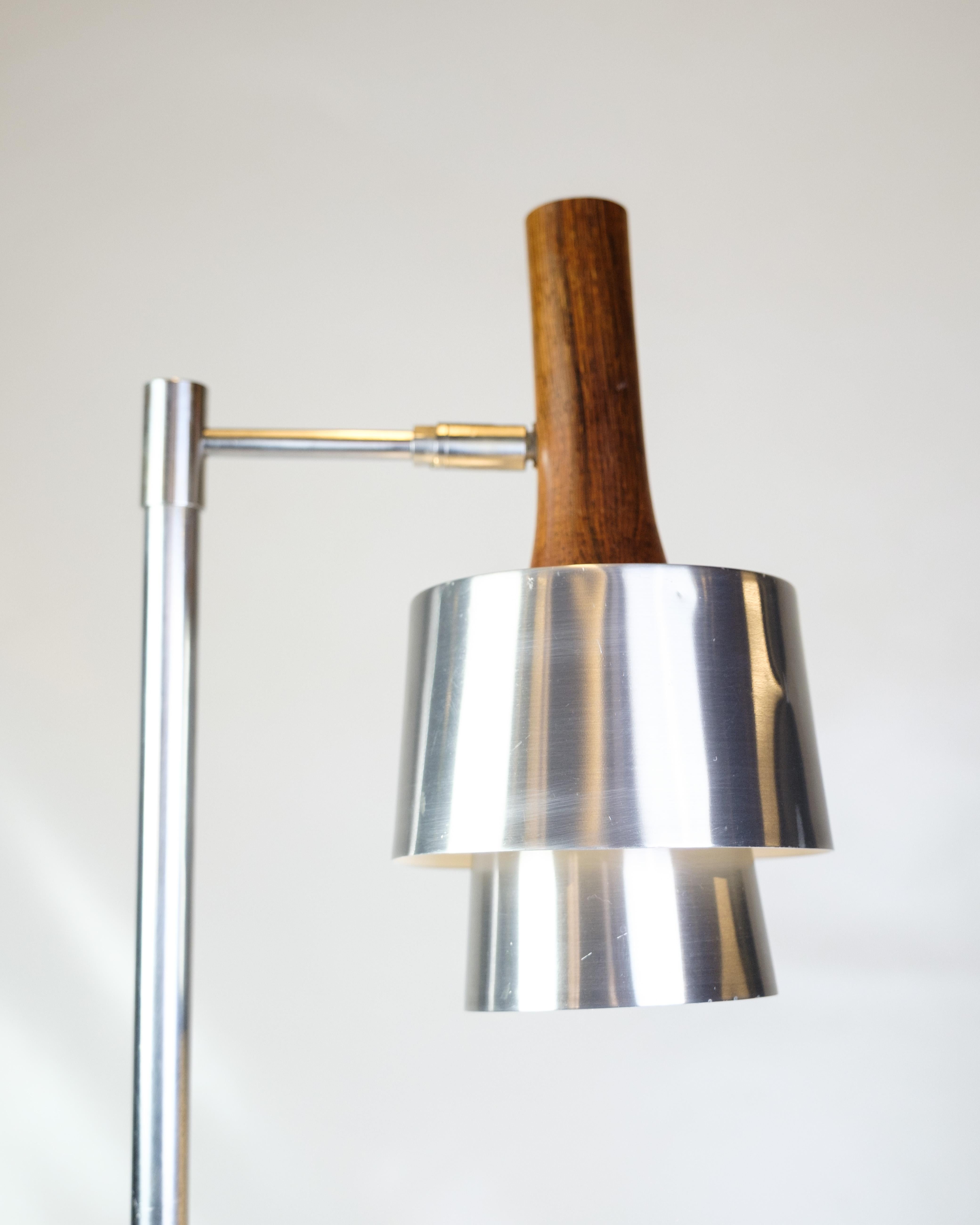 Floor Lamp Model 294 Made In Steel & Rosewood By Jo Hammerborg For Fog & Morup (Stahl) im Angebot
