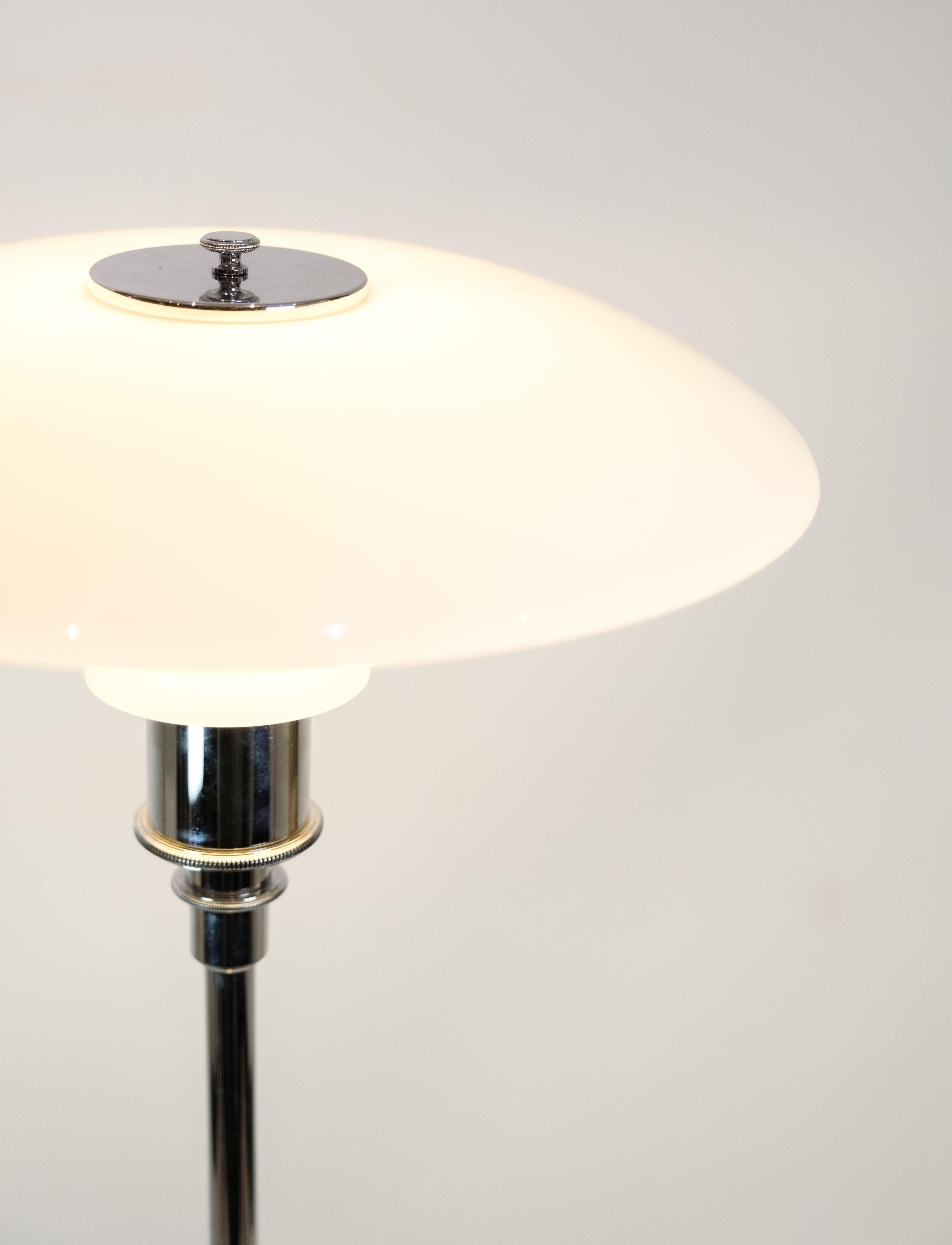 Mid-Century Modern Floor Lamp Model 3½-2½ In Chrome By Poul Henningsen For Louis Poulsen From 1980s For Sale