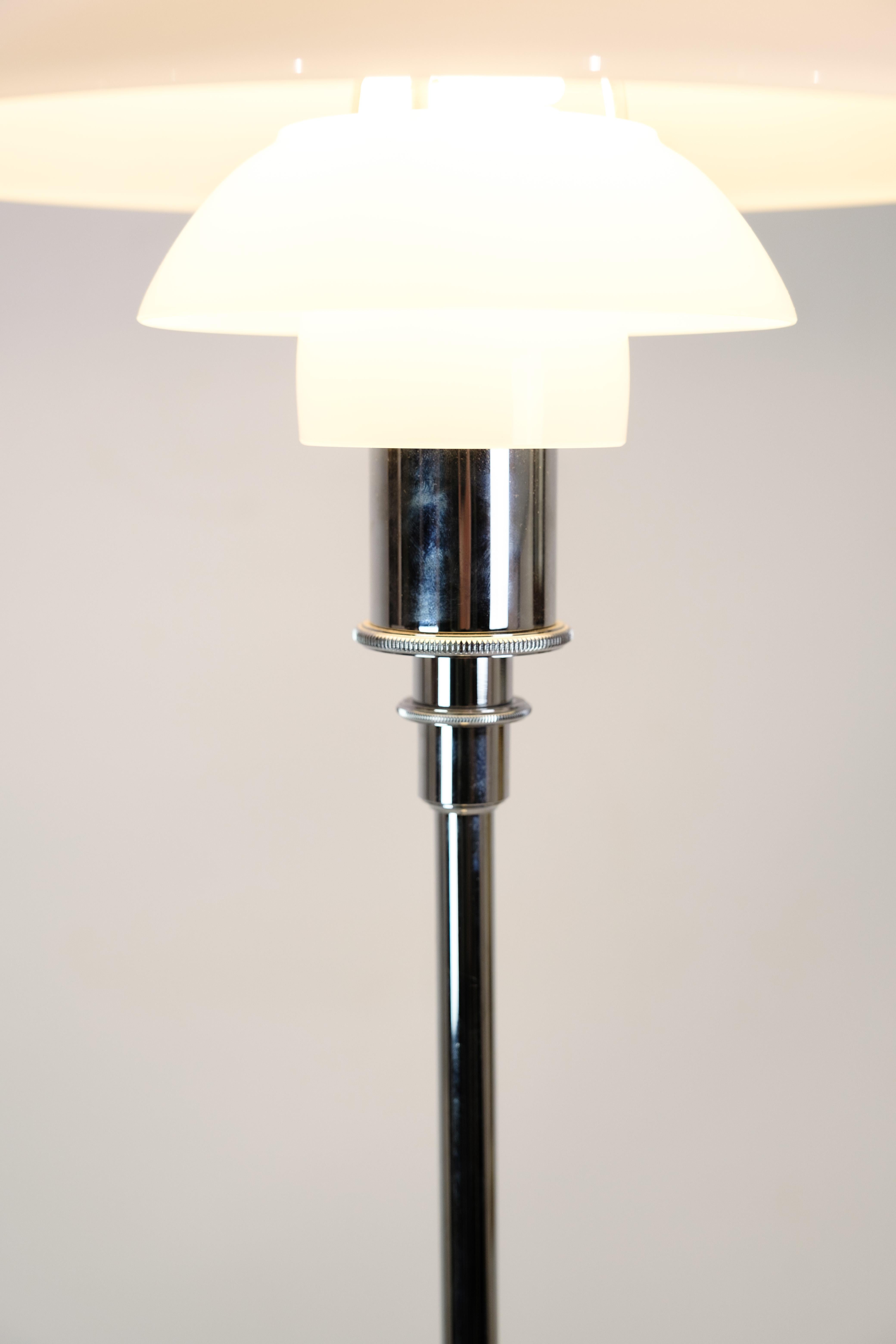 Aluminum Floor Lamp, Model 3½-2½ Chrome, Poul Henningsen, Louis Poulsen For Sale