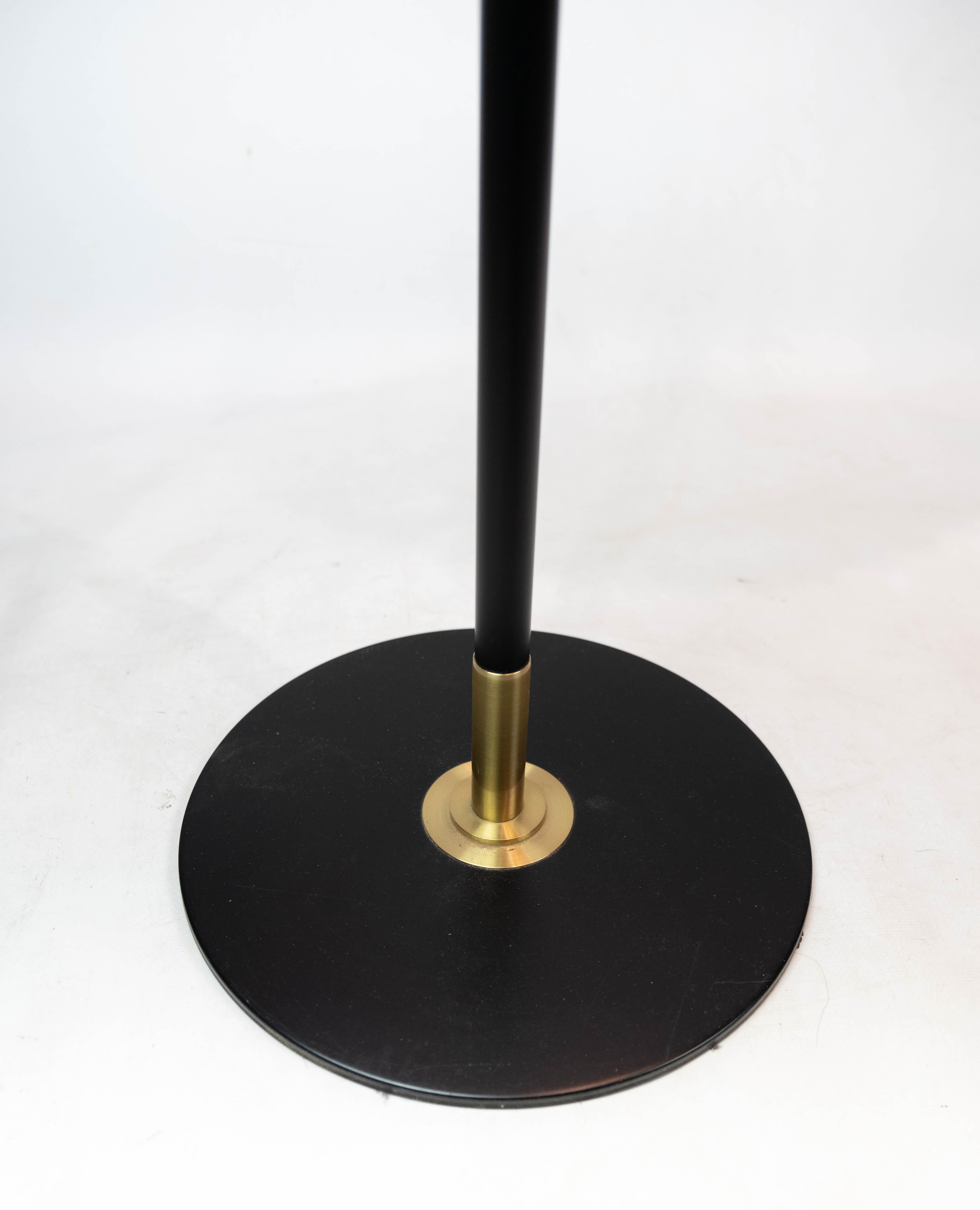Danish Floor Lamp, Model 349, in Brass and Black Metal, by Le Klint
