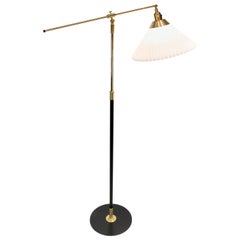 Floor Lamp, Model 349, in Brass and Black Metal, by Le Klint