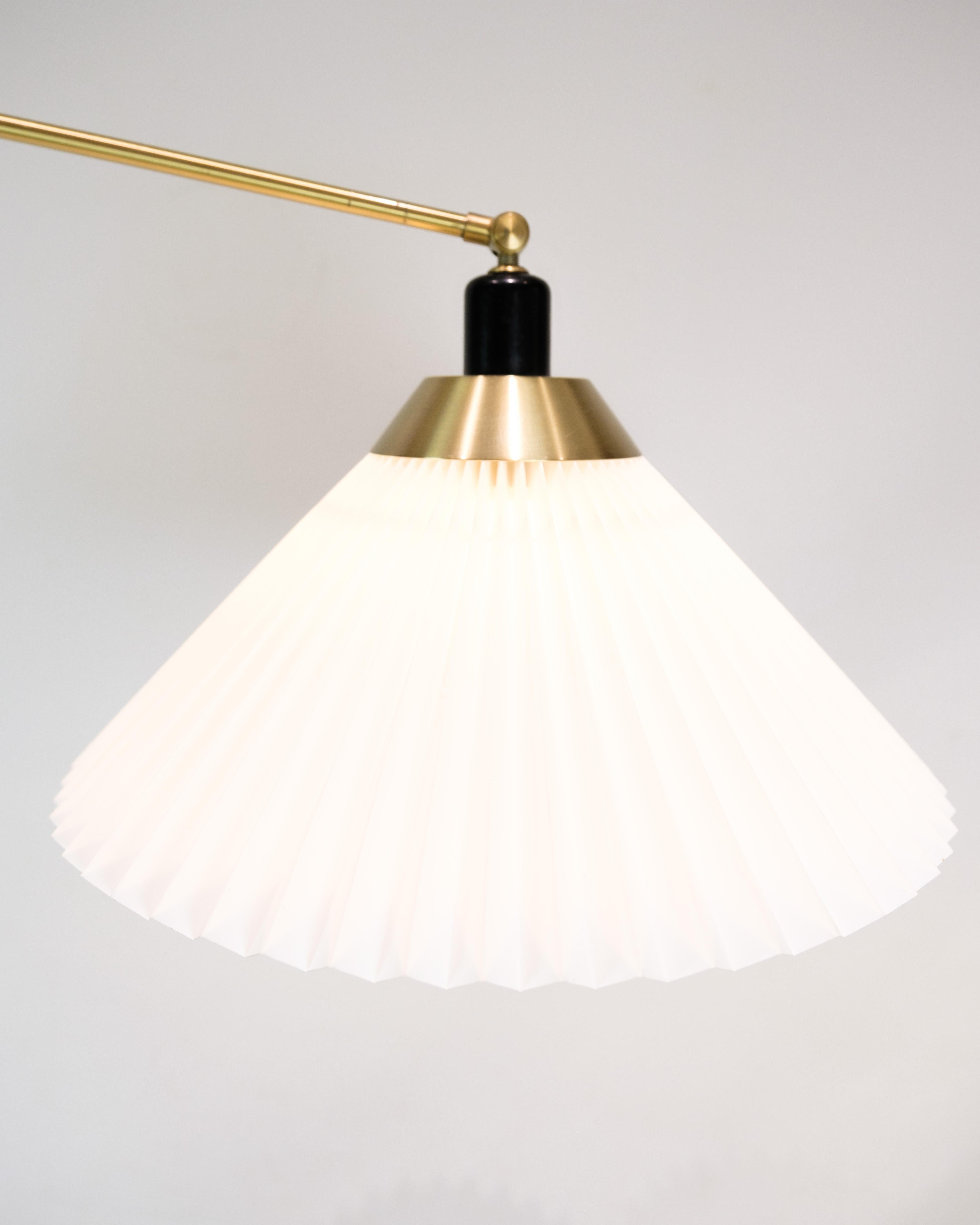 Mid-Century Modern Floor Lamp Model 349 in Brass by Le Klint from 1970 For Sale