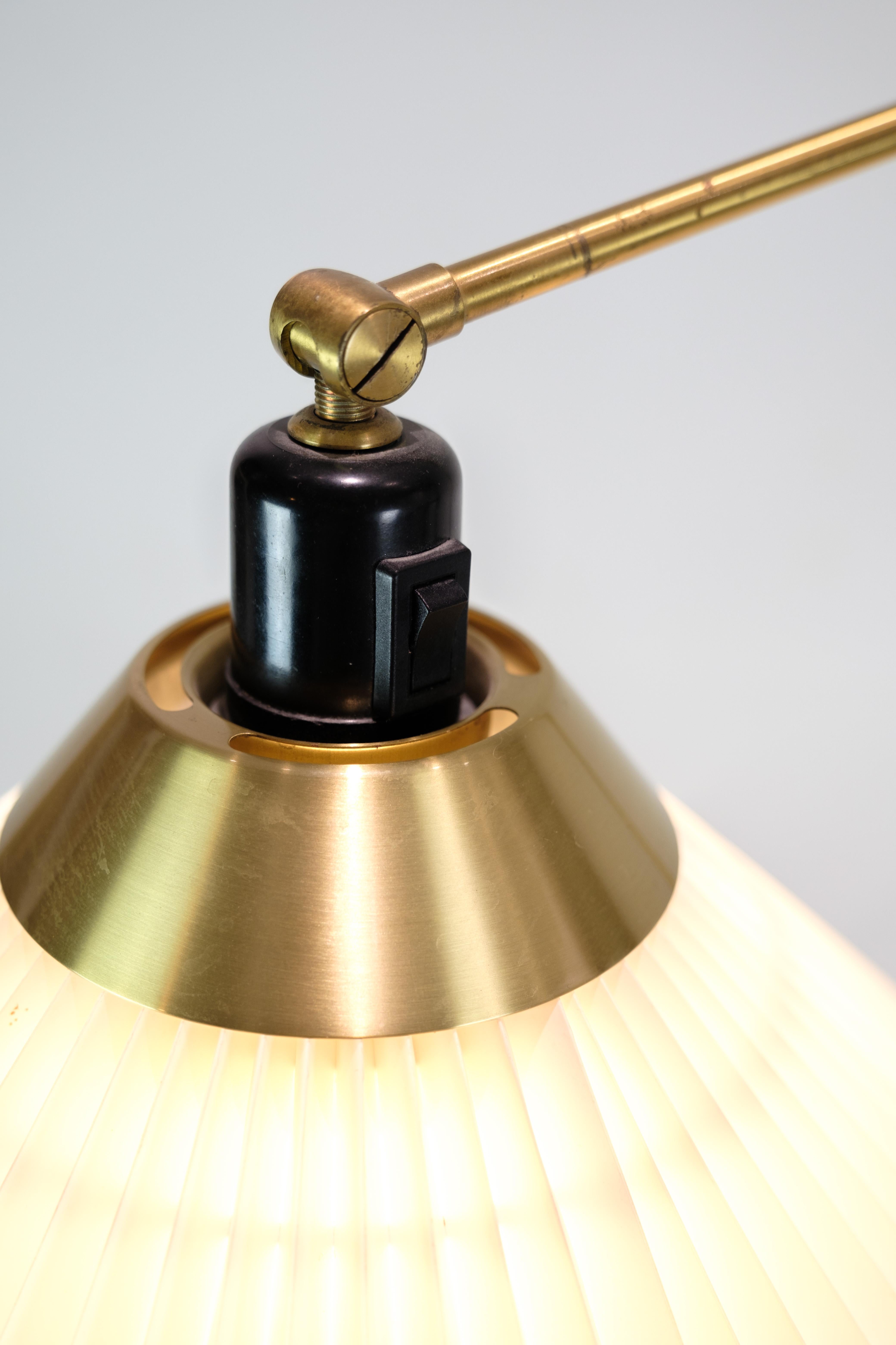 Danish Floor Lamp Model 349 in Brass by Le Klint from 1970 For Sale