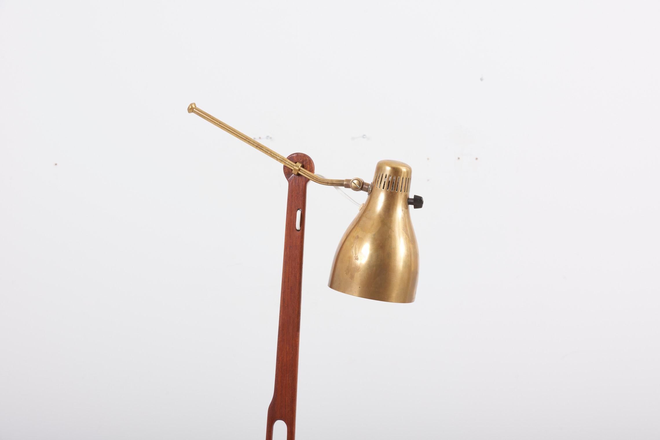 Brass Floor Lamp Model 544 by Hans Bergström for Ateljé Lyktan, Sweden, 1950s