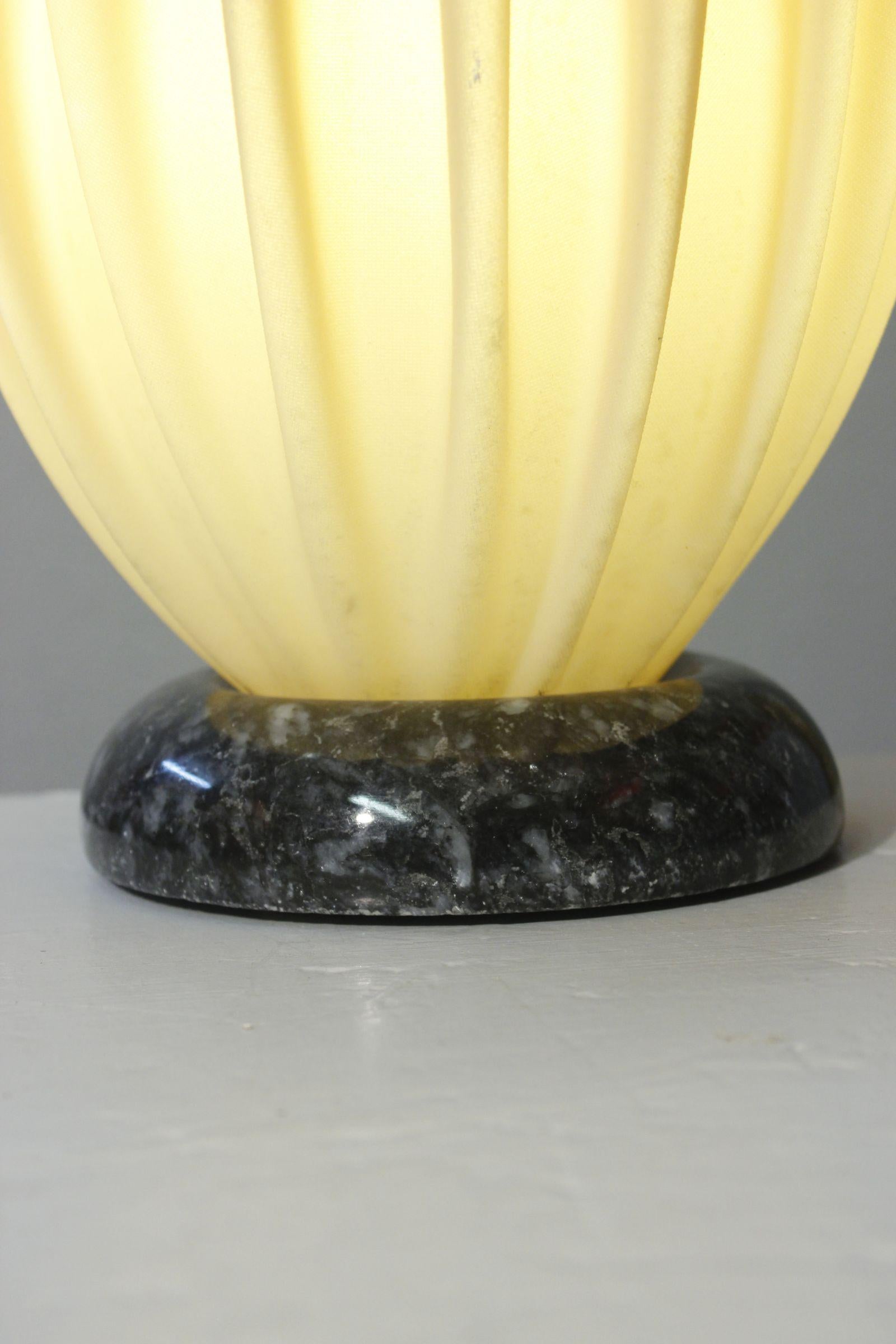 Large Athena floor lamp designed by Georgia Jacob, France circa 1980. 

Rare model with black marble base, pleated resin sheet in beige tones. 

In very good condition, with rare traces of use. 