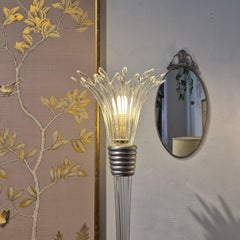 Floor lamp, model "Flambeau" by Paolo Crepax, Murano glass, ca 1980, Post-Modern