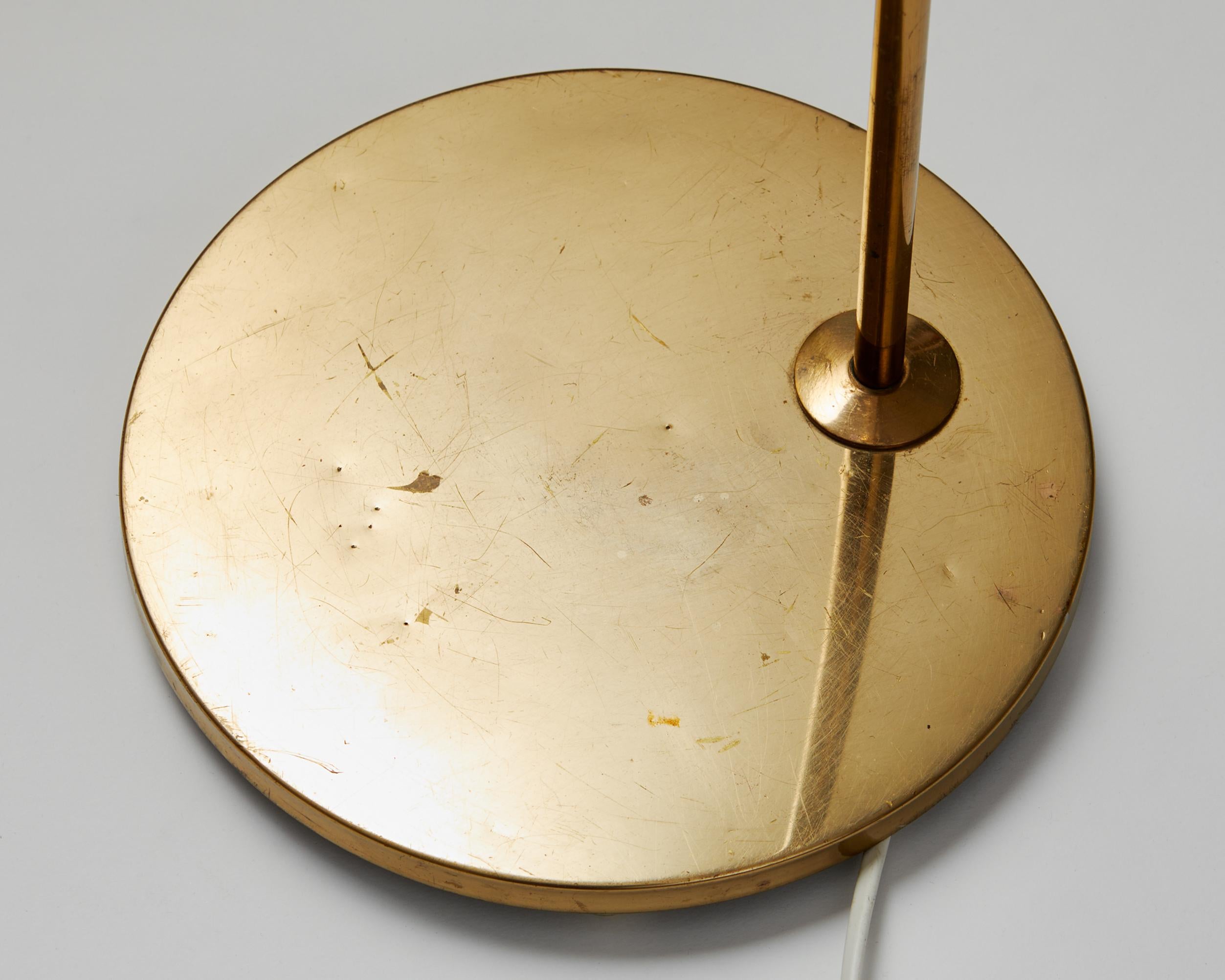 Brass Floor Lamp Model G-075 Designed by Eje Ahlgren for Bergboms, Sweden, 1960s For Sale