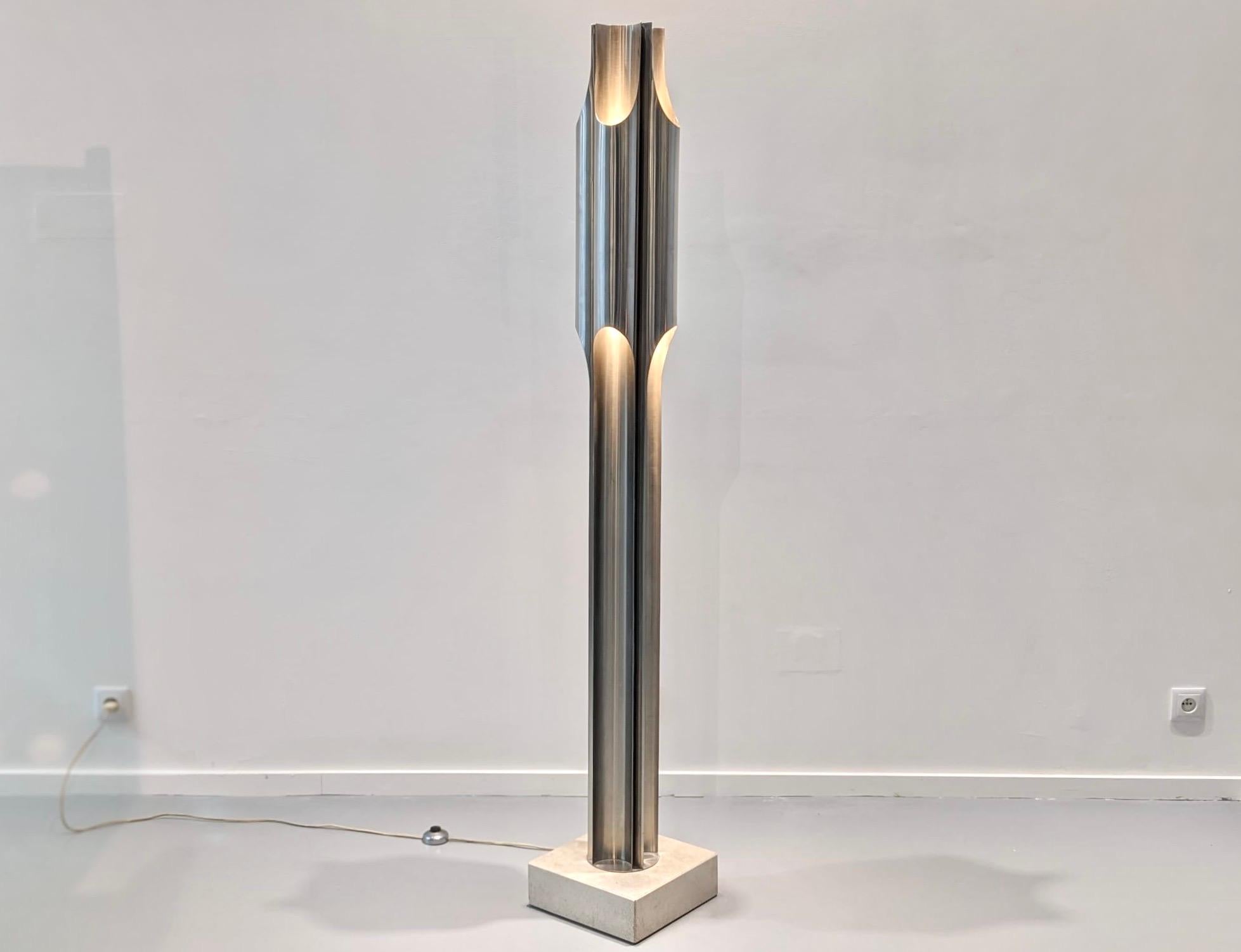 Aluminum Floor Lamp Model Orgue by Maison Charles For Sale