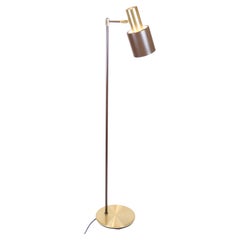 Lampadaire Model Studio En Métal Laqué Brun Et Laiton Par Jo Hammerborg