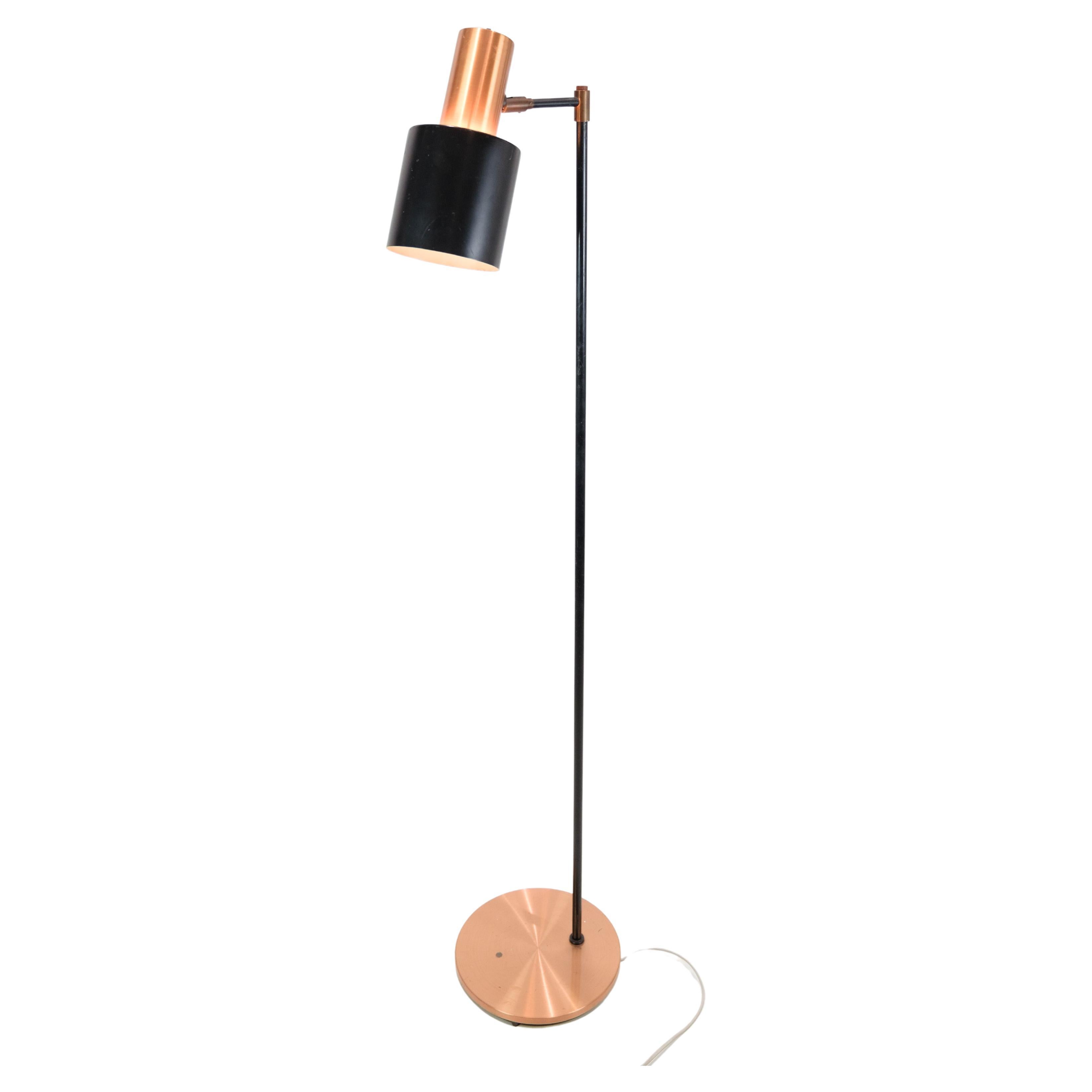 Floor Lamp  Model Studio Made In Metal & Copper By Jo Hammerborg From 1970s  For Sale