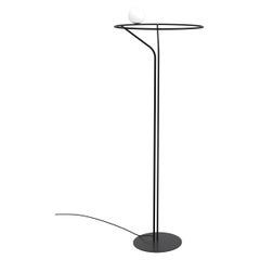 Contemporary floor Lamp "Na Linii", handcrafted with opal glass by SVITANOK