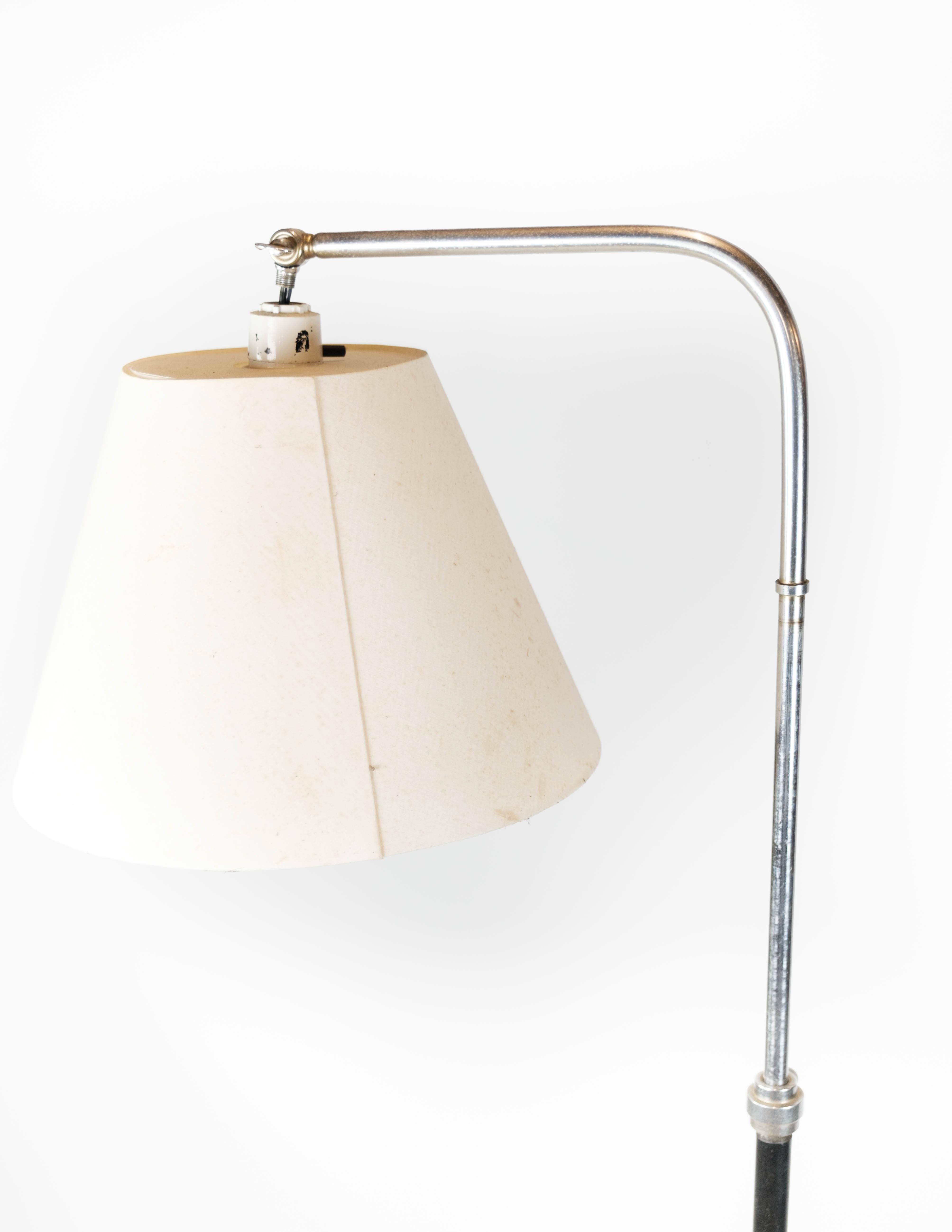 Mid-20th Century Floor Lamp of Chrome and Black Painted Metal of Danish Design, 1970s For Sale