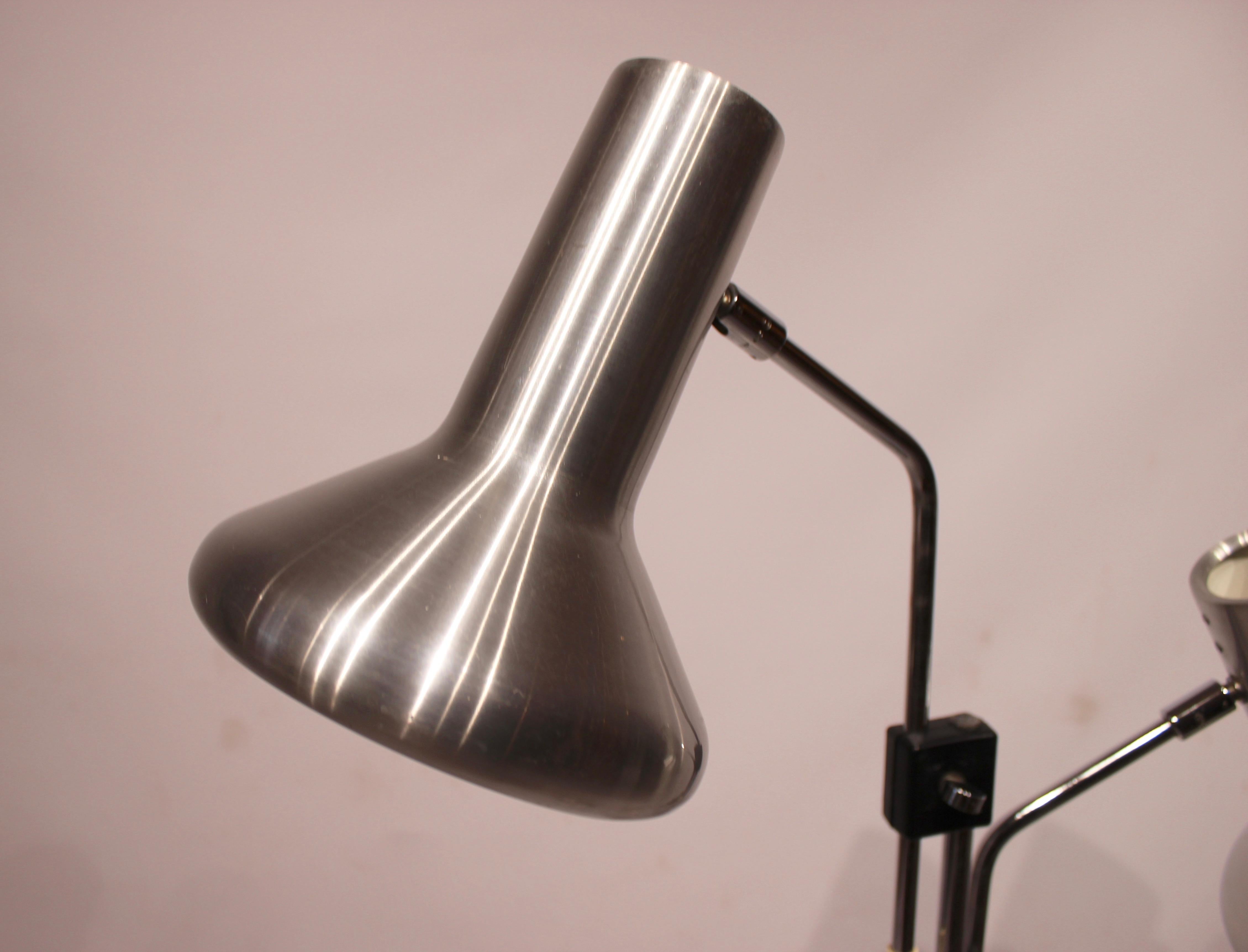 Mid-Century Modern Floor Lamp Made In Steel, Danish Design From 1960s For Sale
