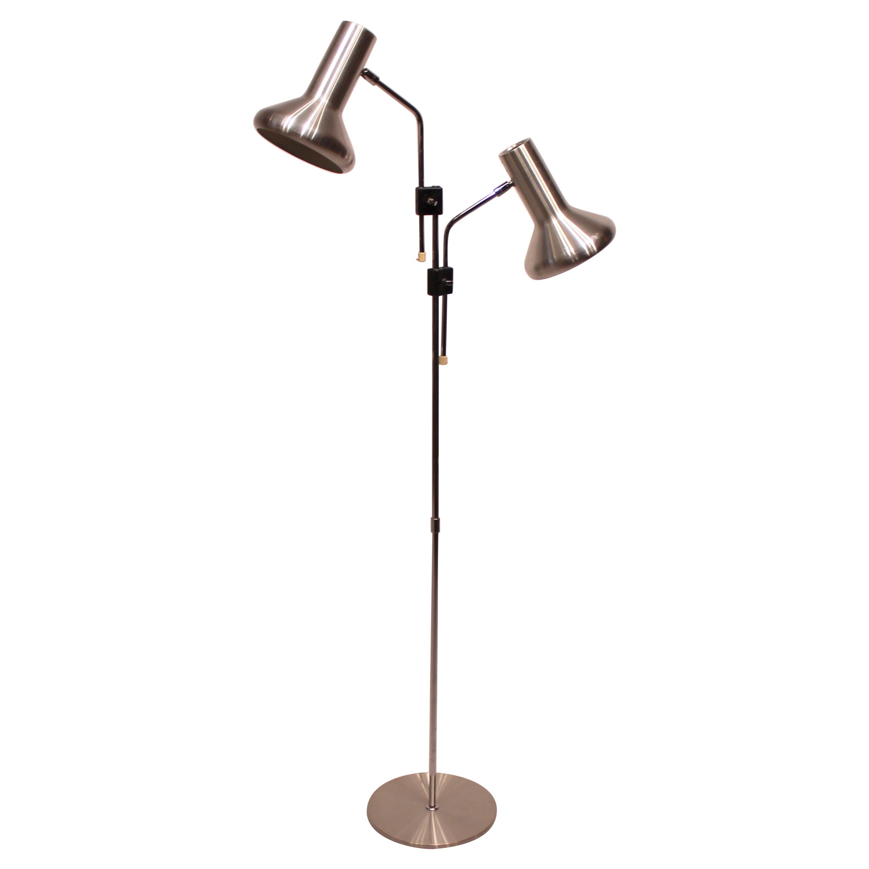 Floor Lamp of Steel and Danish Design, 1960s