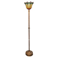 Lampadaire Poliarte en métal martelé multicolore mi-siècle, Italie, 1970