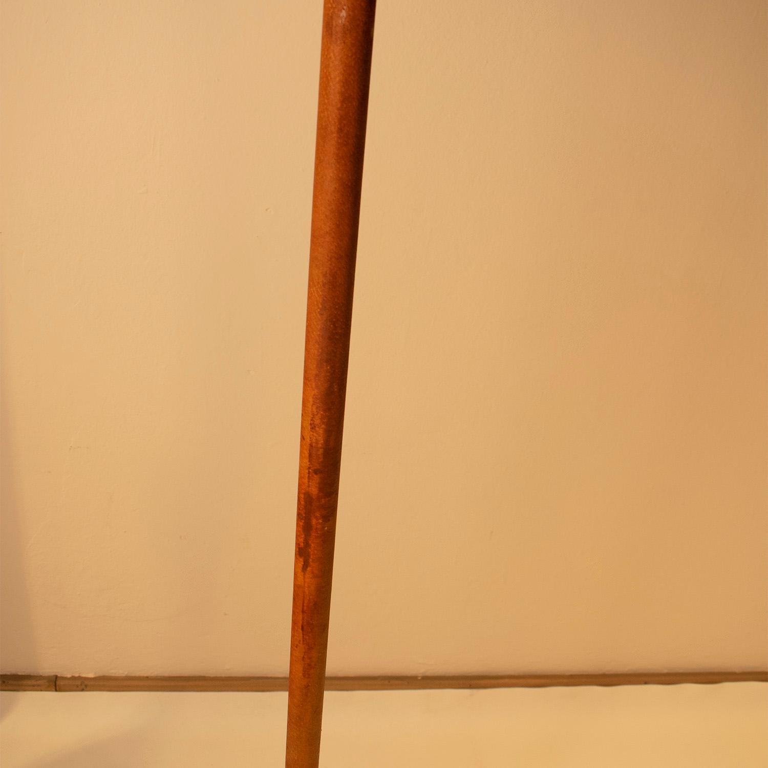 Lampada da terra prodotta da Metalarte nello stile di Gino Sarfatti, pelle, ottone in vendita 2