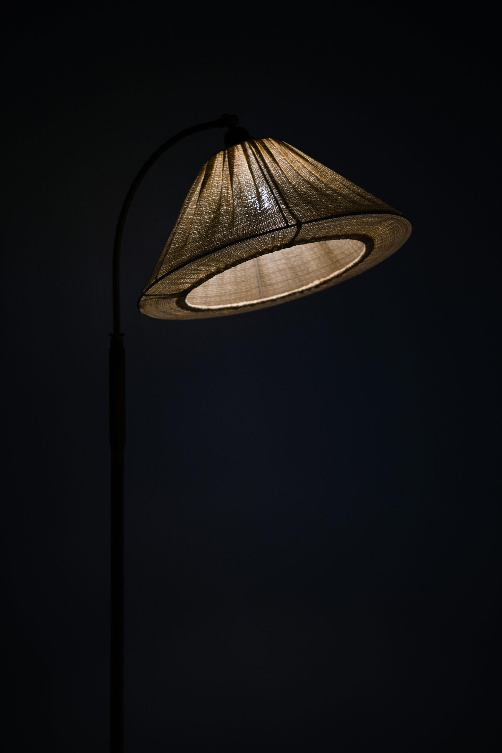 Brass Floor Lamp Produced in Denmark For Sale