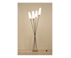 Lampadaire "Roseaux" Attribué à René Mathieu pour Maison Lunel, France, années 1950