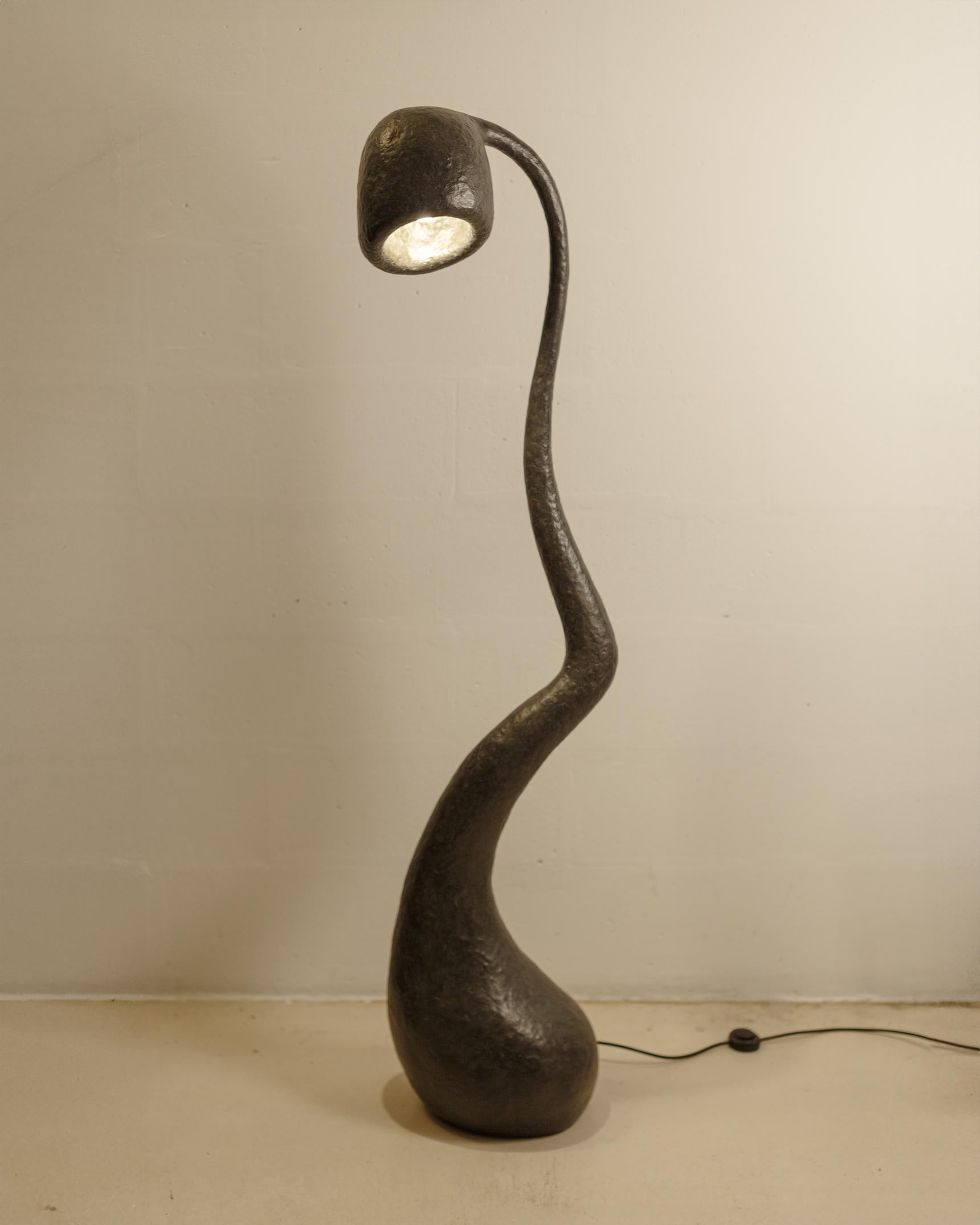 Lampadaire ROSTKI, noir, édition limitée par Pavel Vishnevsky, Organic Bionic Design, papier recyclé, matériaux recyclés

Le lampadaire ROSTKI est un objet d'éclairage sculptural en édition limitée qui allie harmonieusement l'art et la fonction.