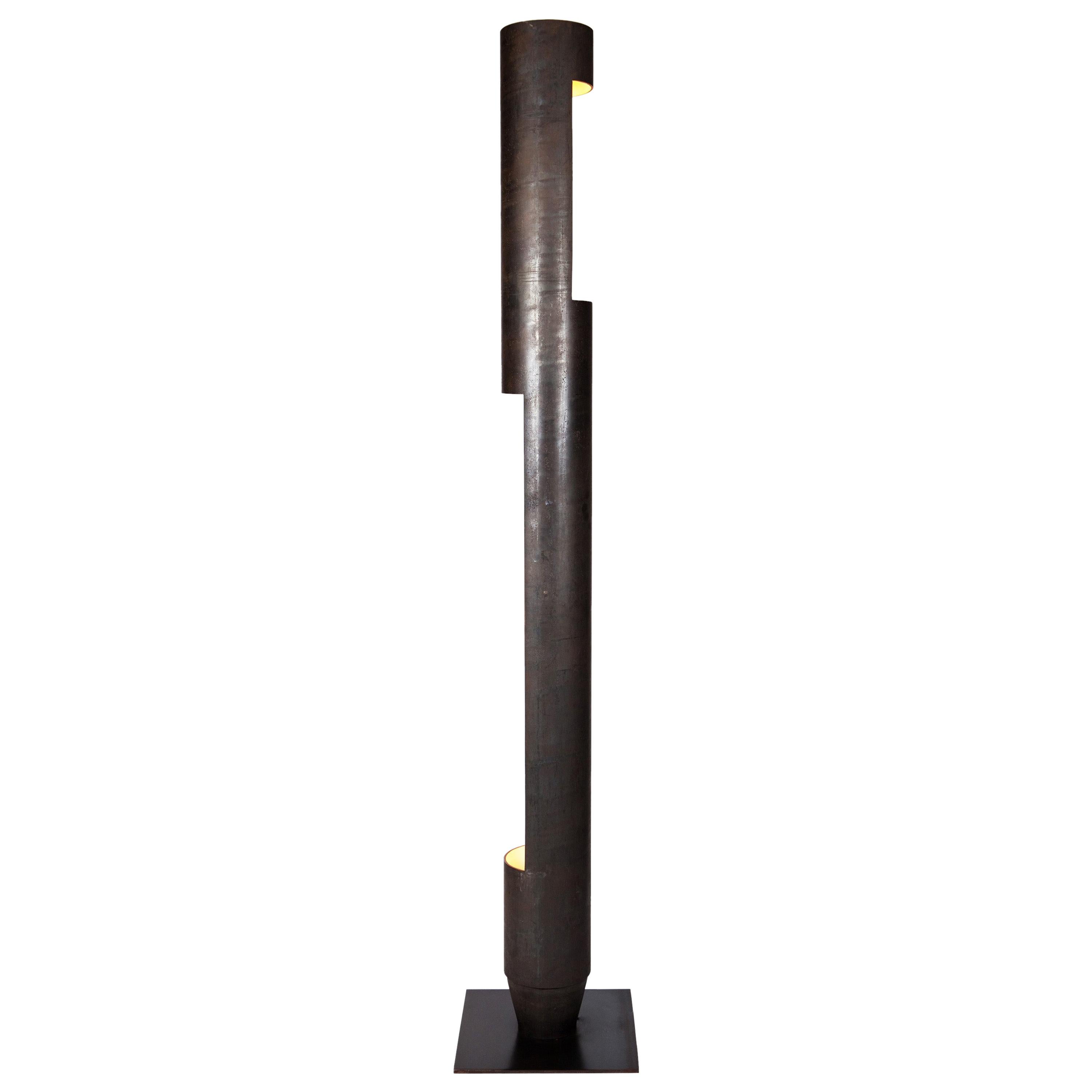 Floor Lamp Rough Steel Created by Atelier Boucquet For Sale