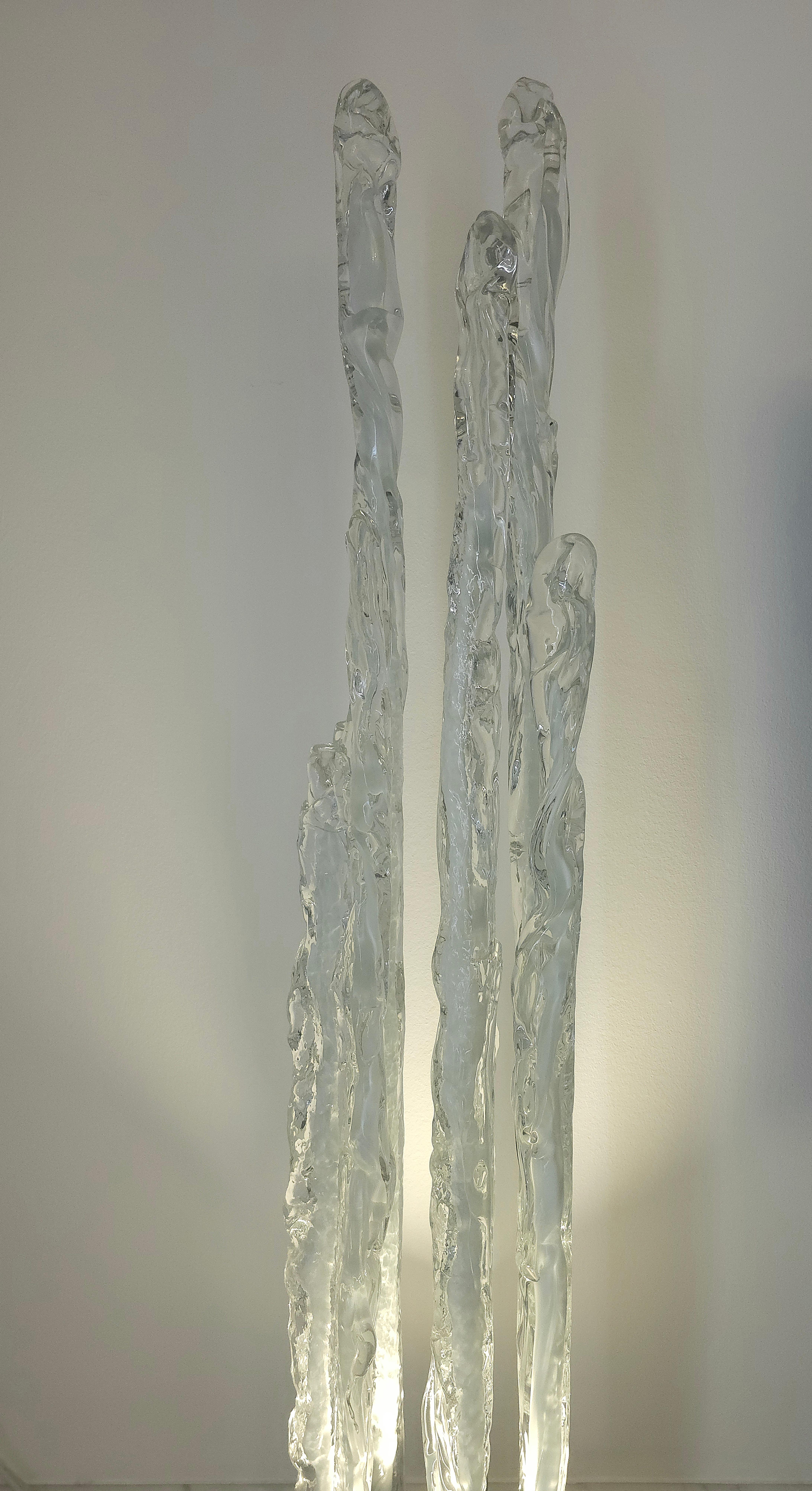  Floor Lamp Sculptural Murano Glass Ettore Fantasia Gino Poli for Sothis 1970s For Sale 1