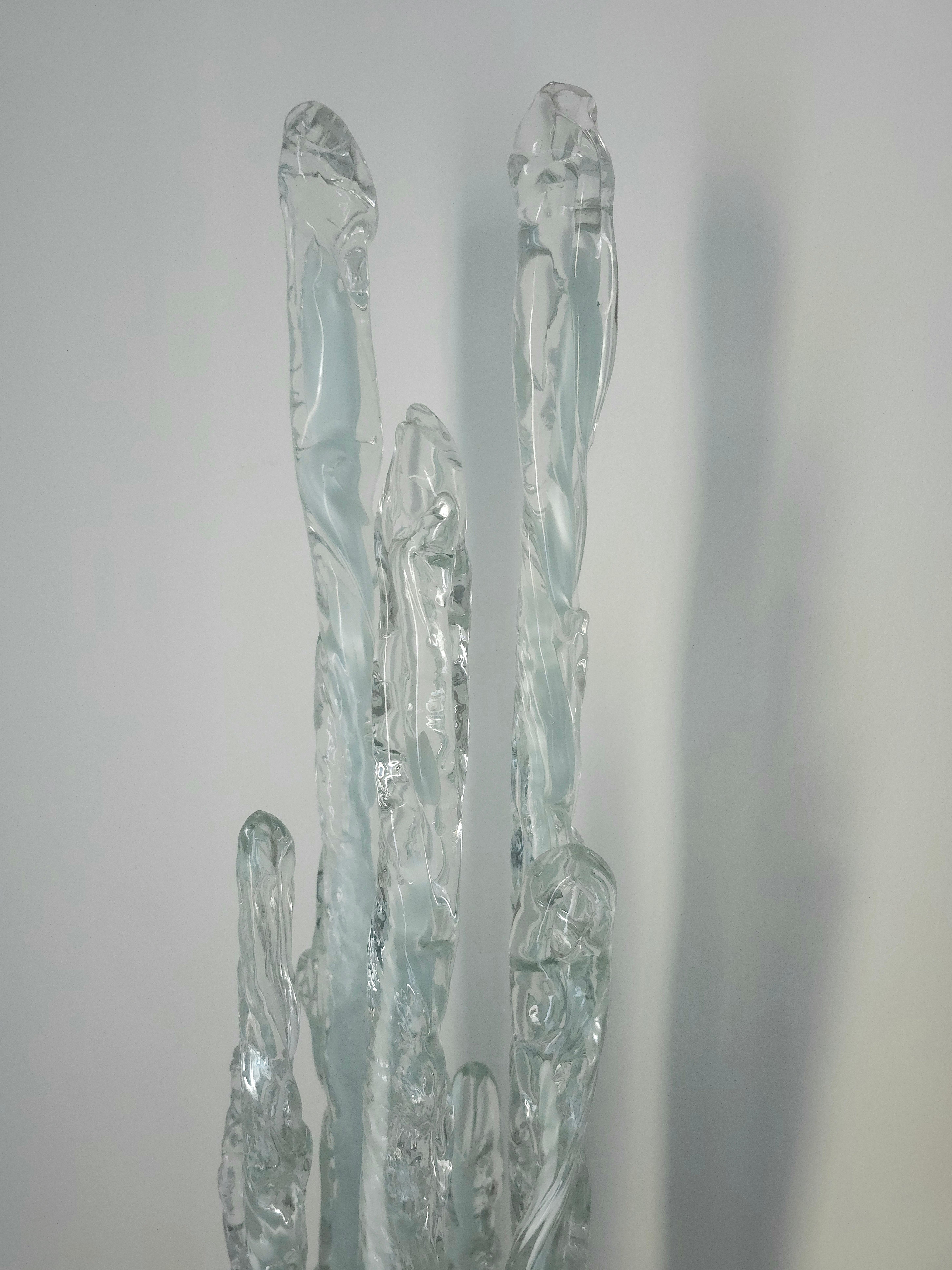 Italian  Floor Lamp Sculptural Murano Glass Ettore Fantasia Gino Poli for Sothis 1970s For Sale