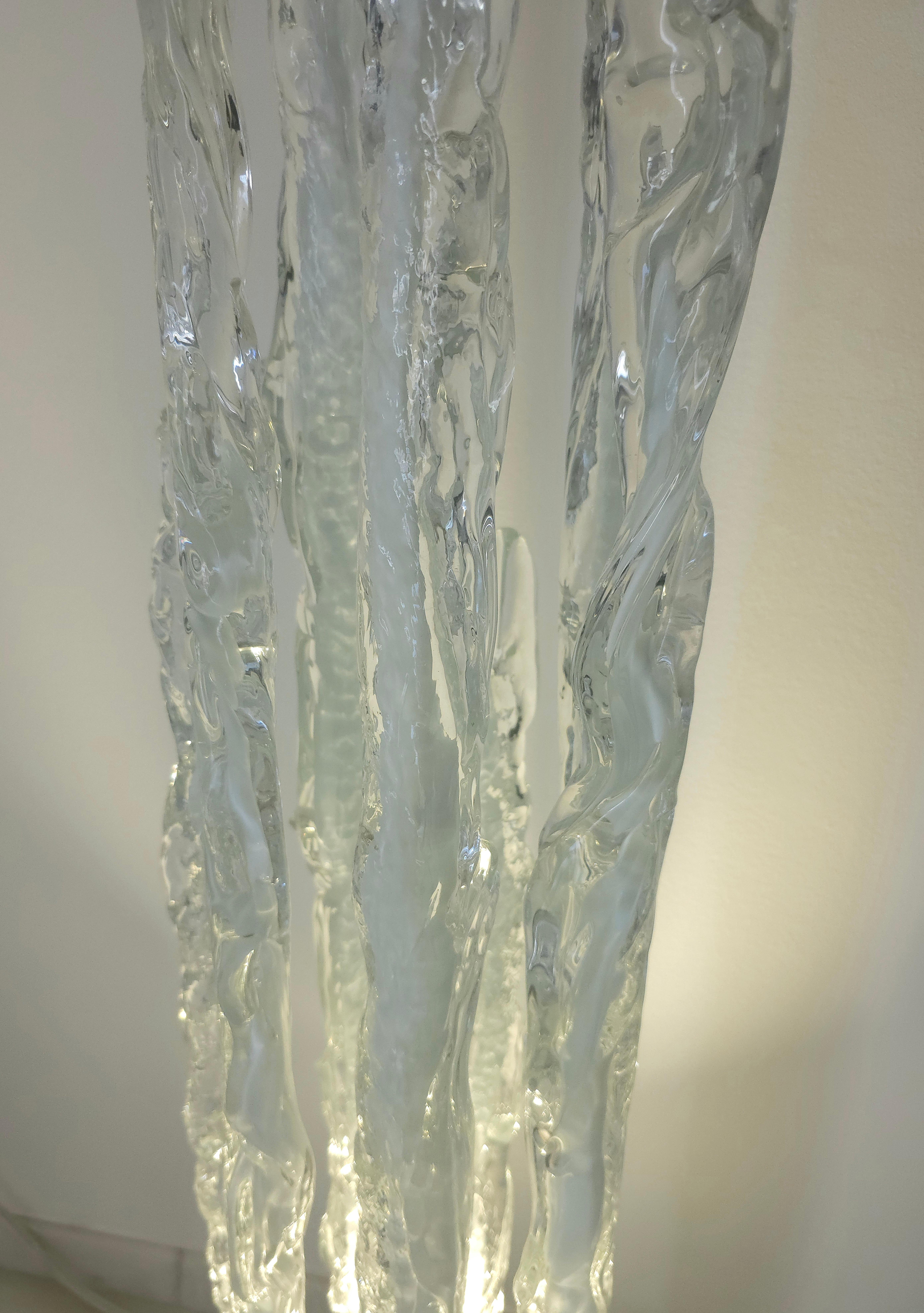 20th Century  Floor Lamp Sculptural Murano Glass Ettore Fantasia Gino Poli for Sothis 1970s For Sale