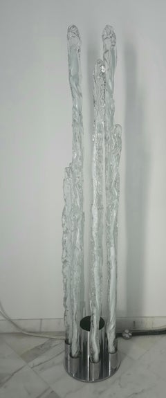 Retro  Floor Lamp Sculptural Murano Glass Ettore Fantasia Gino Poli for Sothis 1970s