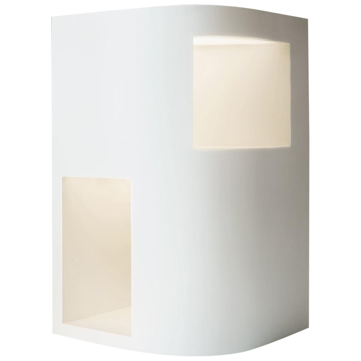 Floor Lamp Sculpture or End Table in White Corian, Limited Edition, III For Sale