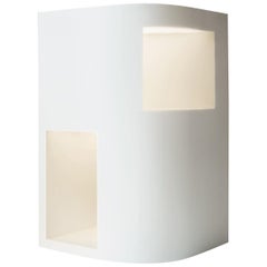 Floor Lamp Sculpture or End Table in White Corian, Limited Edition, III