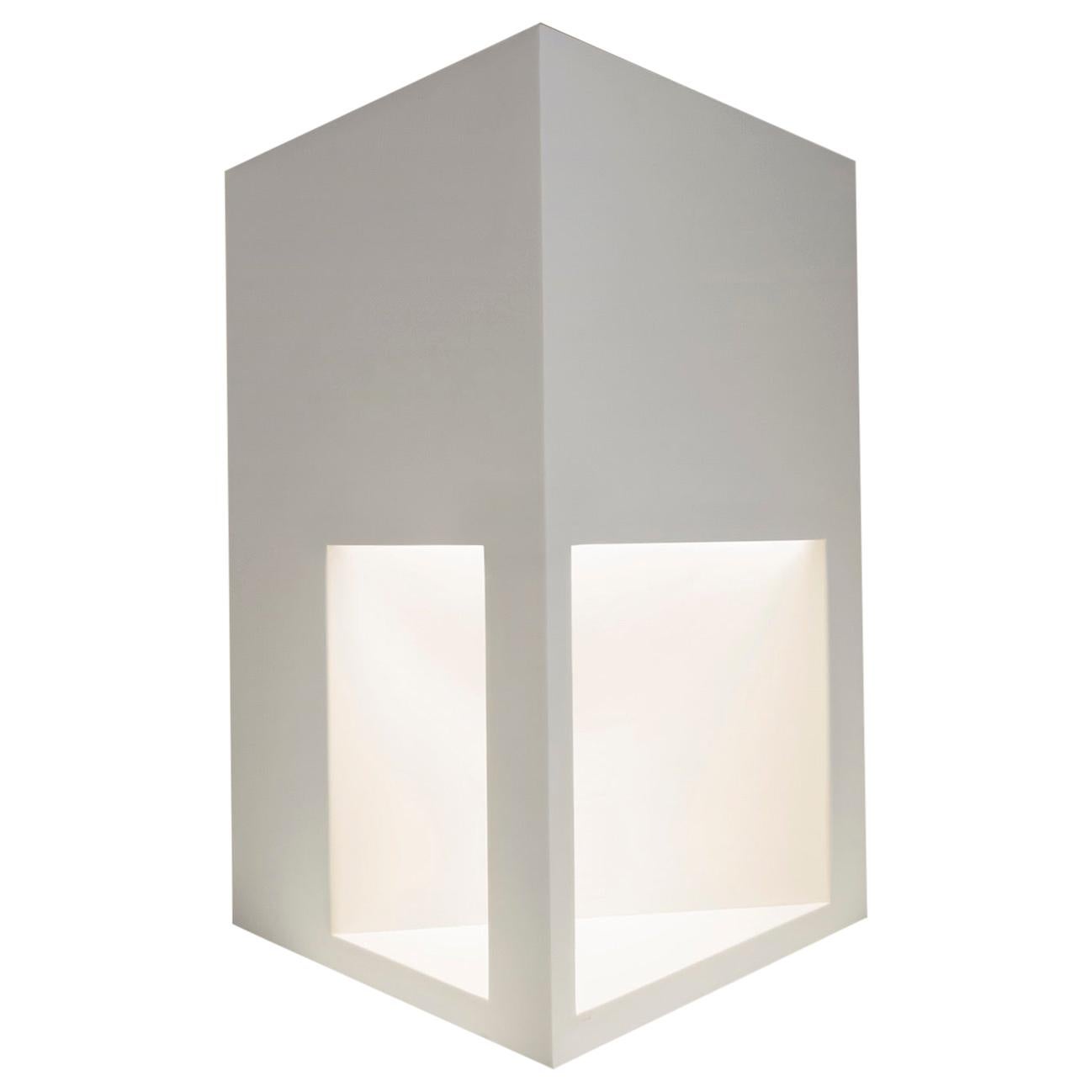 Floor Lamp Sculpture or End Table in White Corian, Ltd. Edition, I For Sale