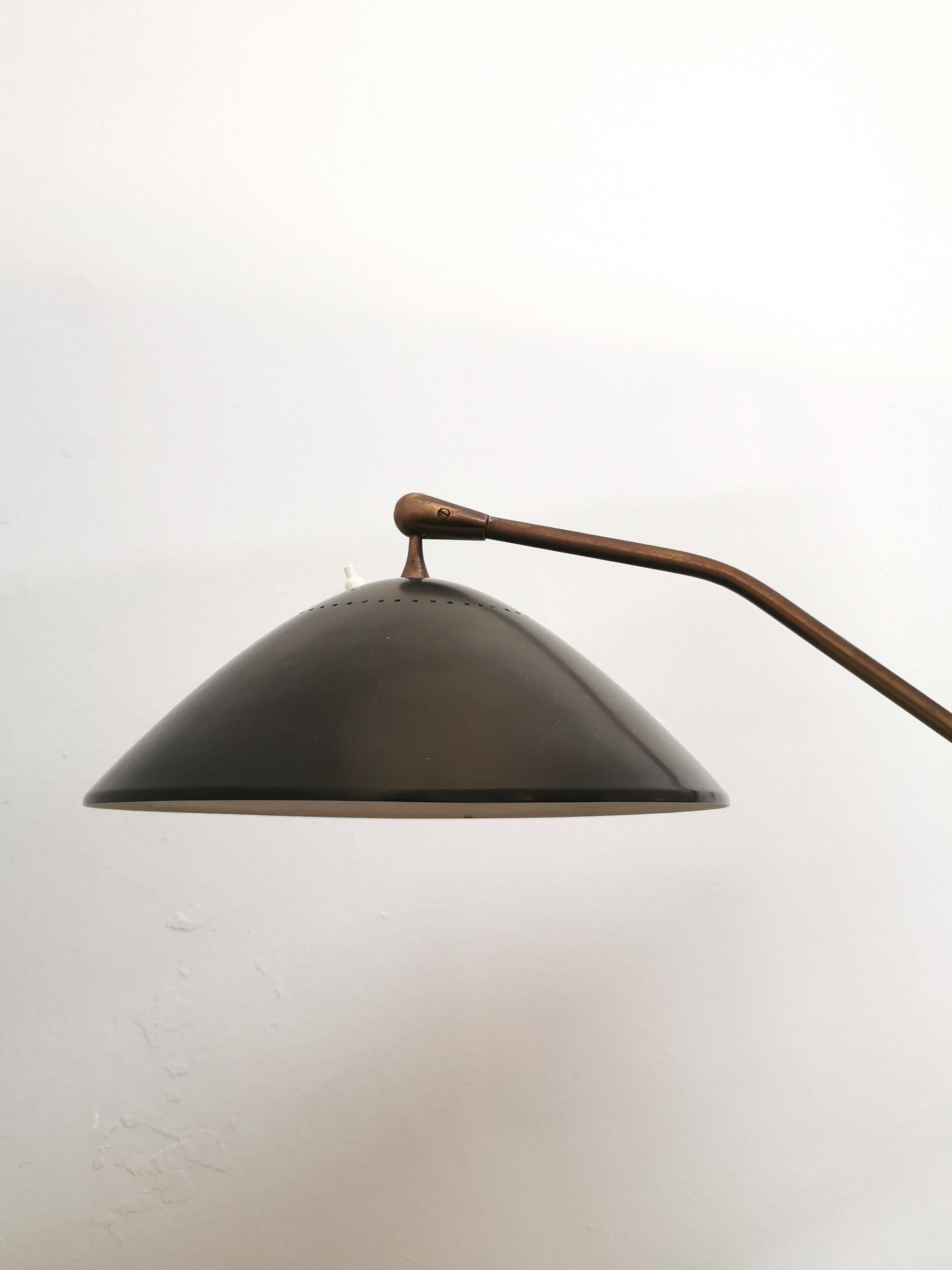  Floor Lamp Stilnovo Brass Aluminum Marble Adjustable Midcentury Italy 1950s 4