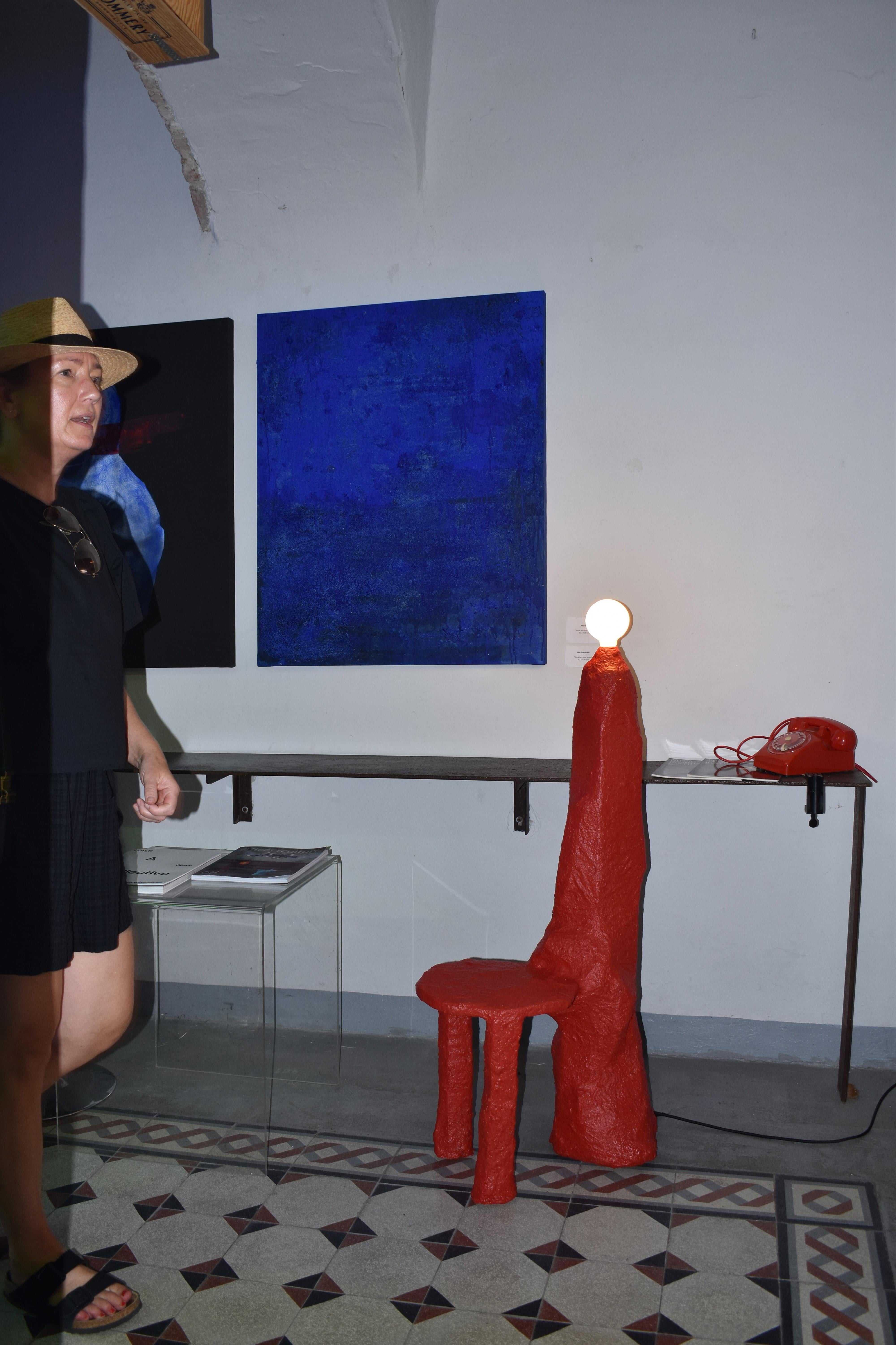 Other Floor Lamp Stool Obelisco Red Jonathan Bocca For Sale