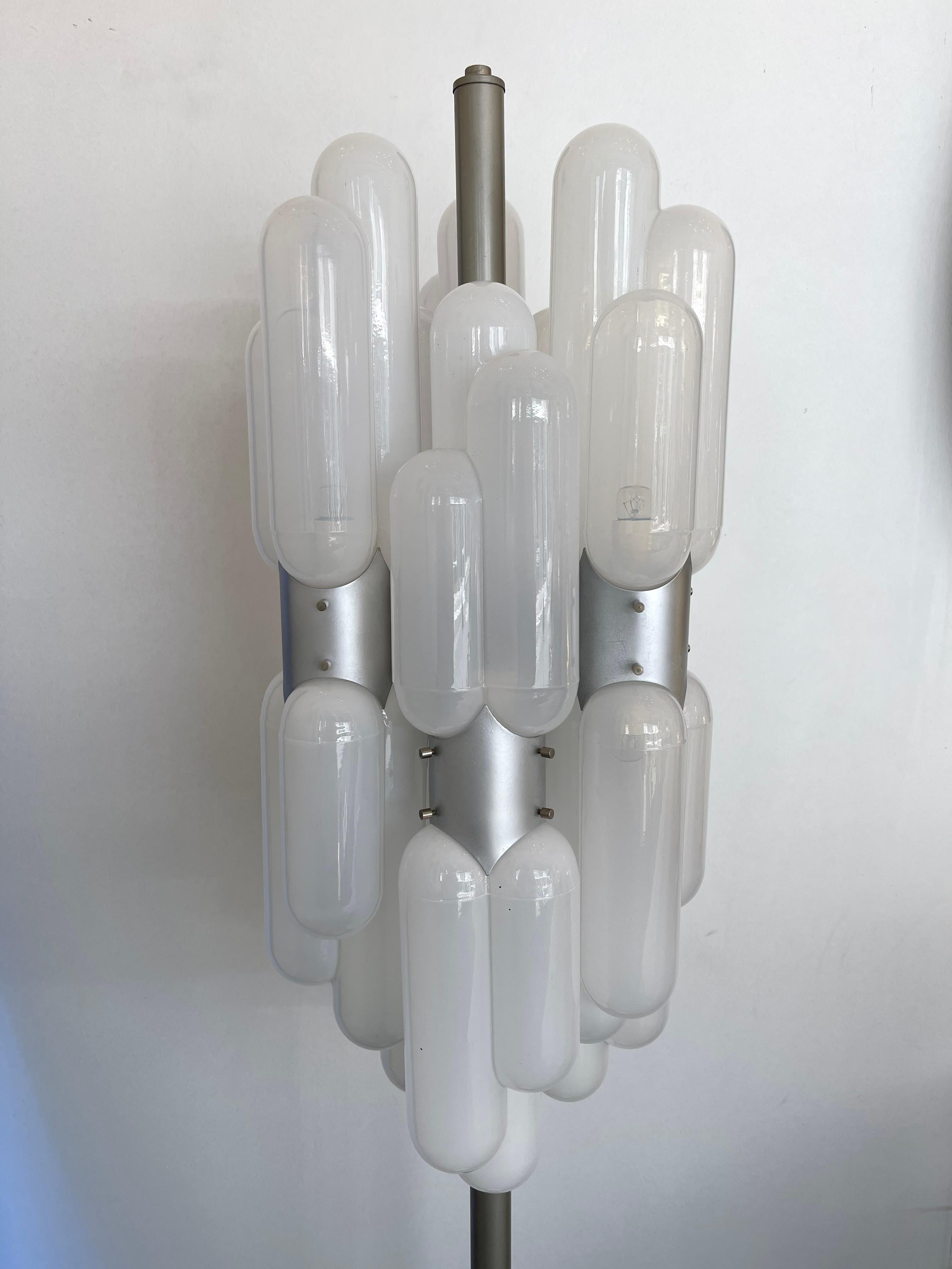 Floor Lamp Torpedo Glass Metal by Carlo Nason for Mazzega, Italy, 1970s 4