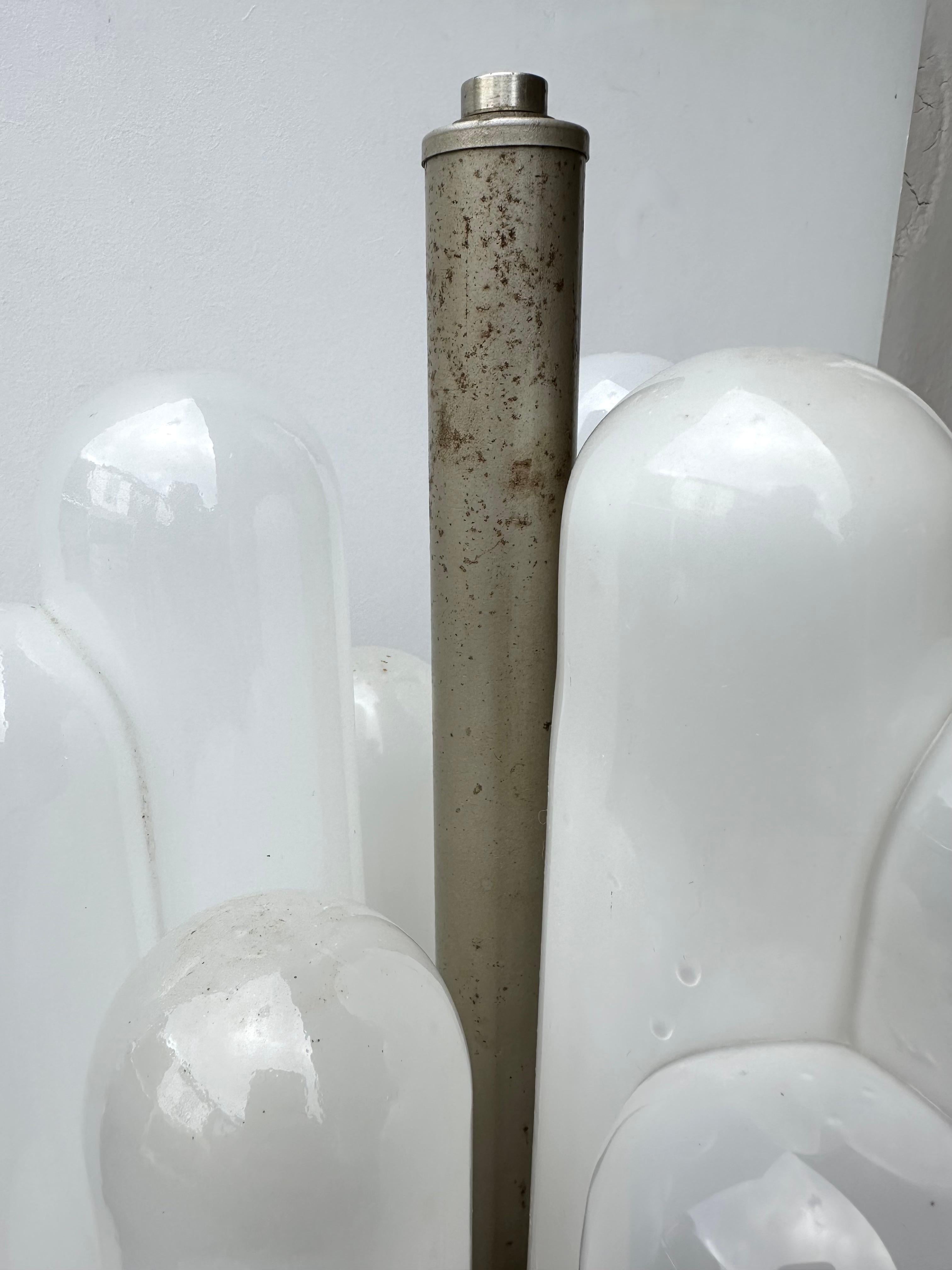 Floor Lamp Torpedo Murano Glass Metal by Carlo Nason for Mazzega, Italy, 1970s For Sale 4