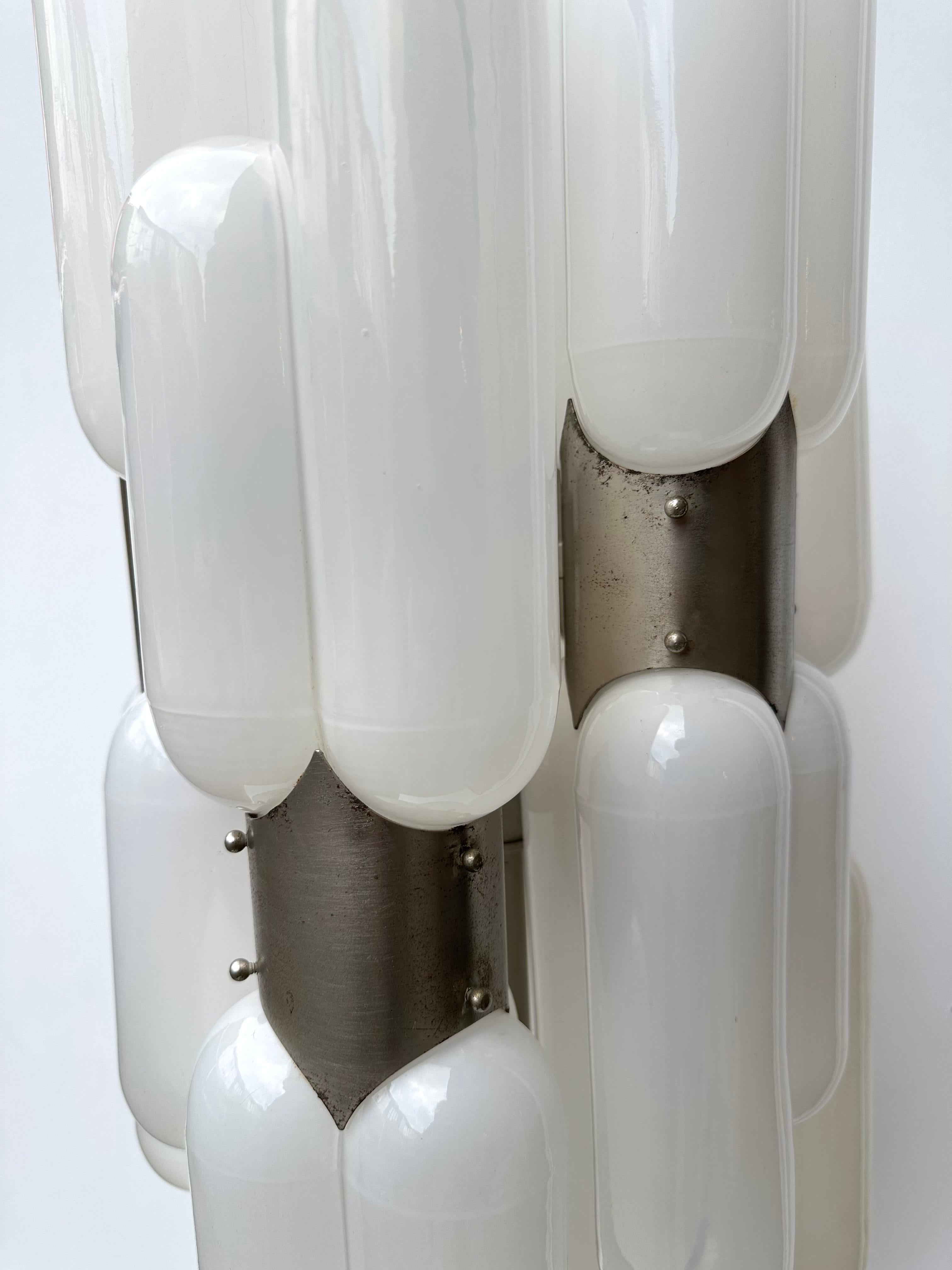 Floor Lamp Torpedo Murano Glass Metal by Carlo Nason for Mazzega, Italy, 1970s For Sale 6