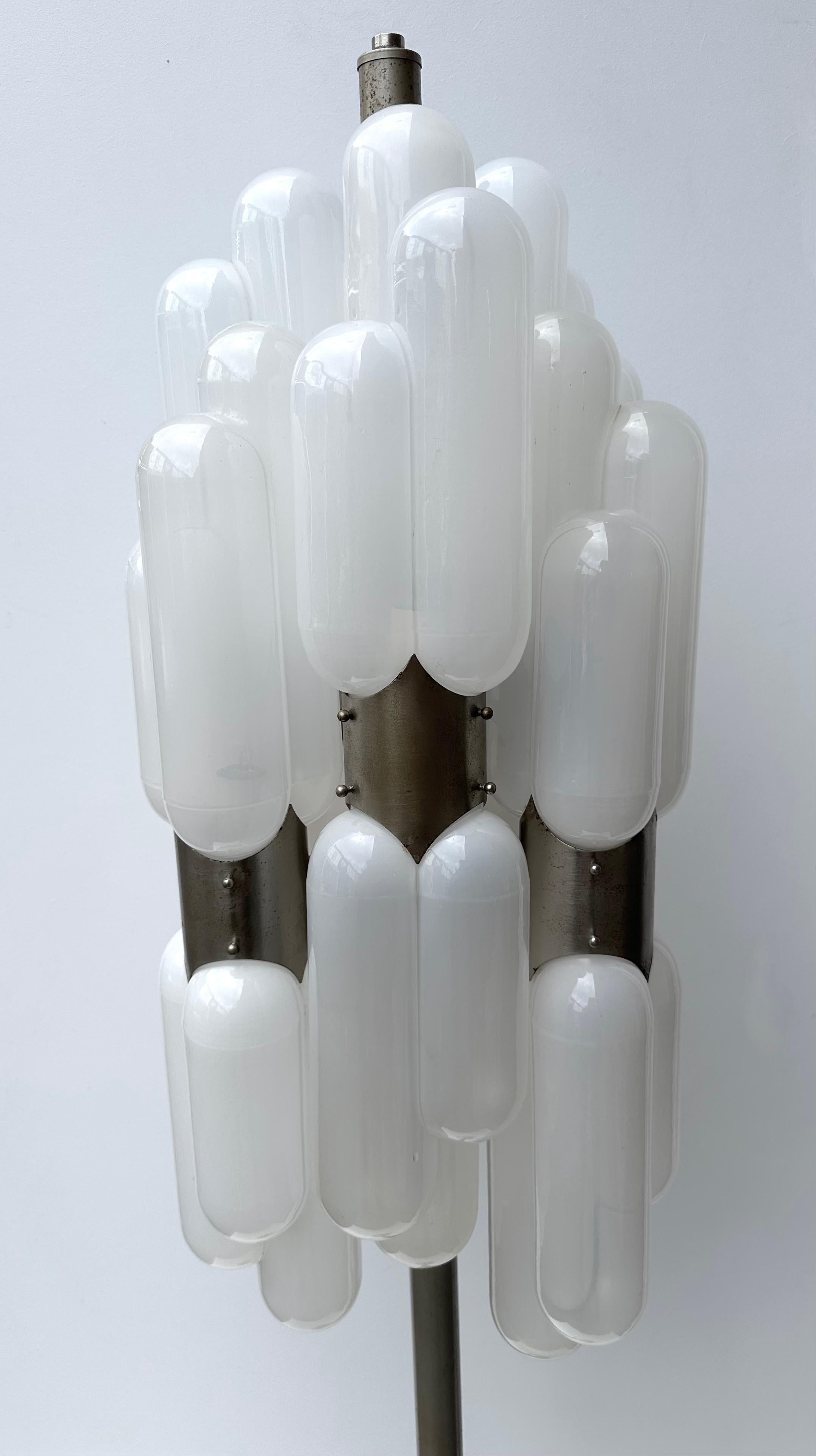 Floor Lamp Torpedo Murano Glass Metal by Carlo Nason for Mazzega, Italy, 1970s For Sale 7