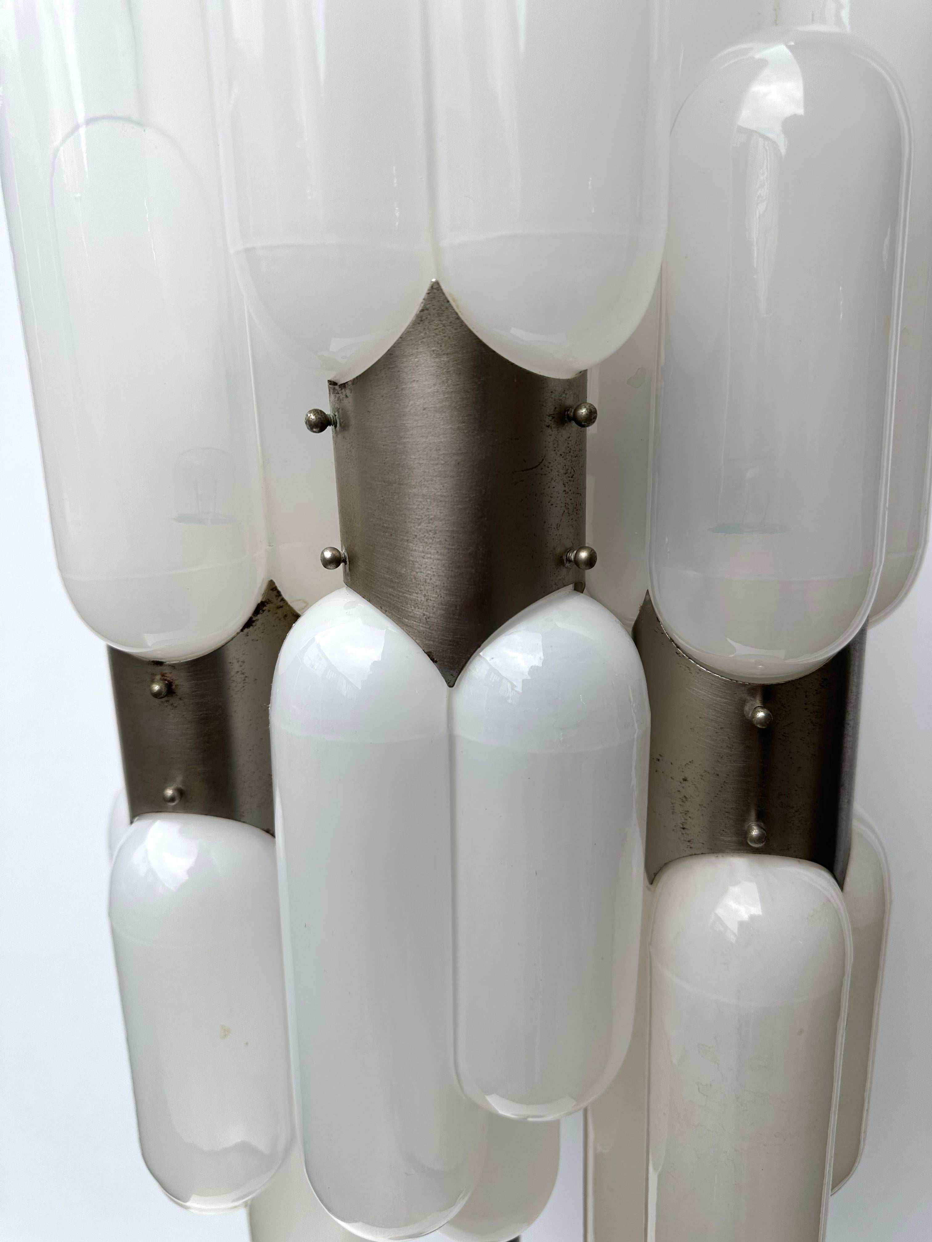 Floor Lamp Torpedo Murano Glass Metal by Carlo Nason for Mazzega, Italy, 1970s In Good Condition For Sale In SAINT-OUEN, FR