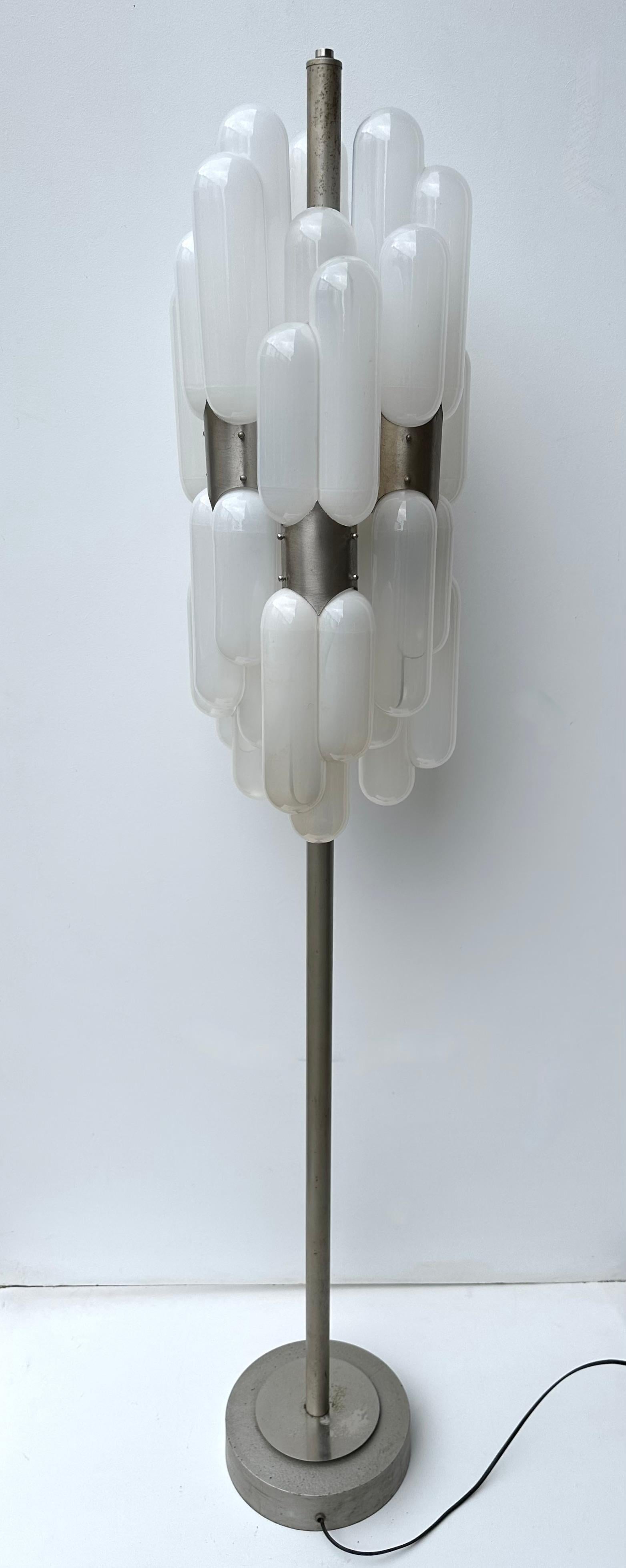 Floor Lamp Torpedo Murano Glass Metal by Carlo Nason for Mazzega, Italy, 1970s For Sale 3