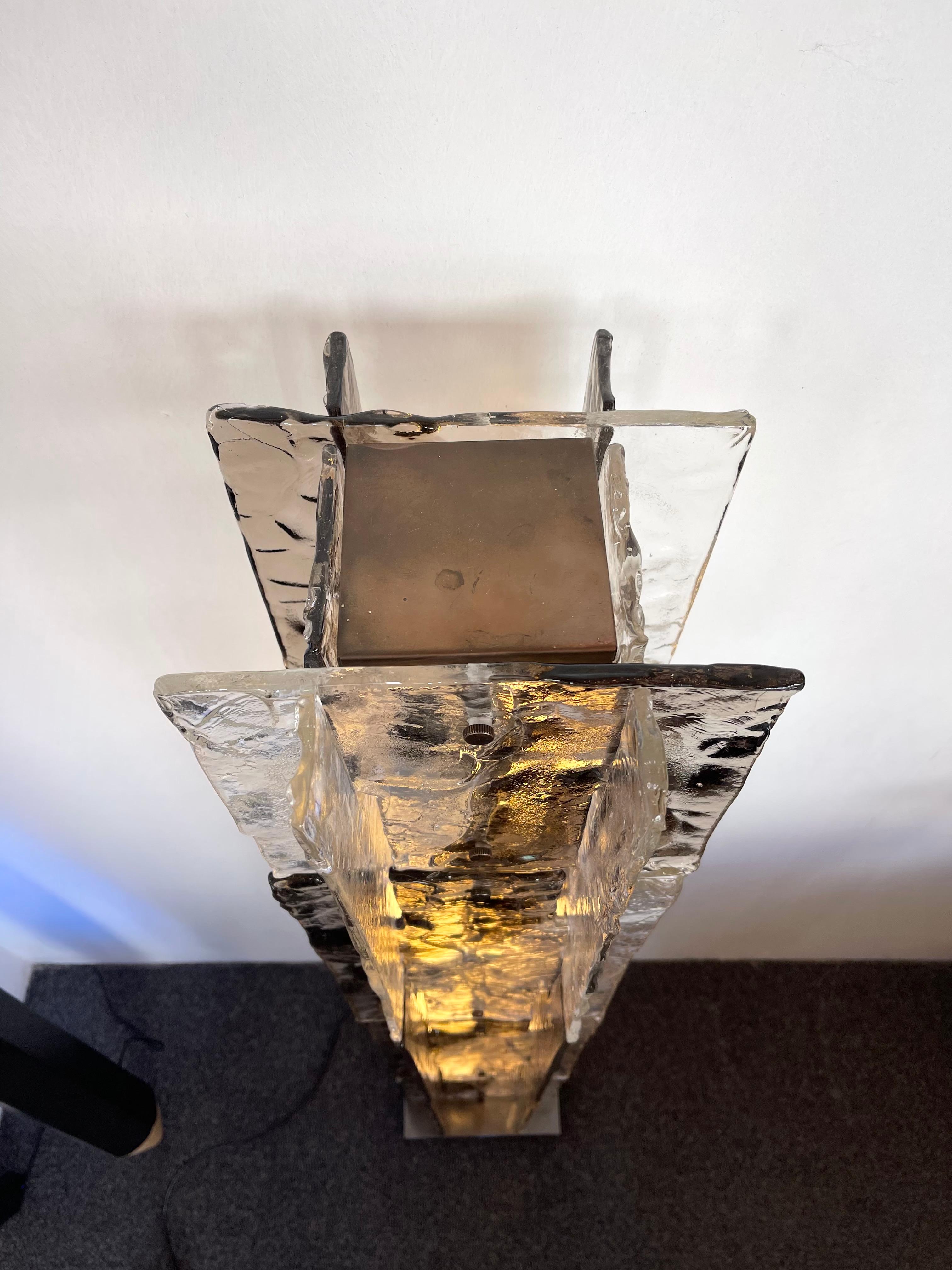 Metal Floor Lamp Tower Murano Glass by Carlo Nason for Mazzega, Italy, 1970s