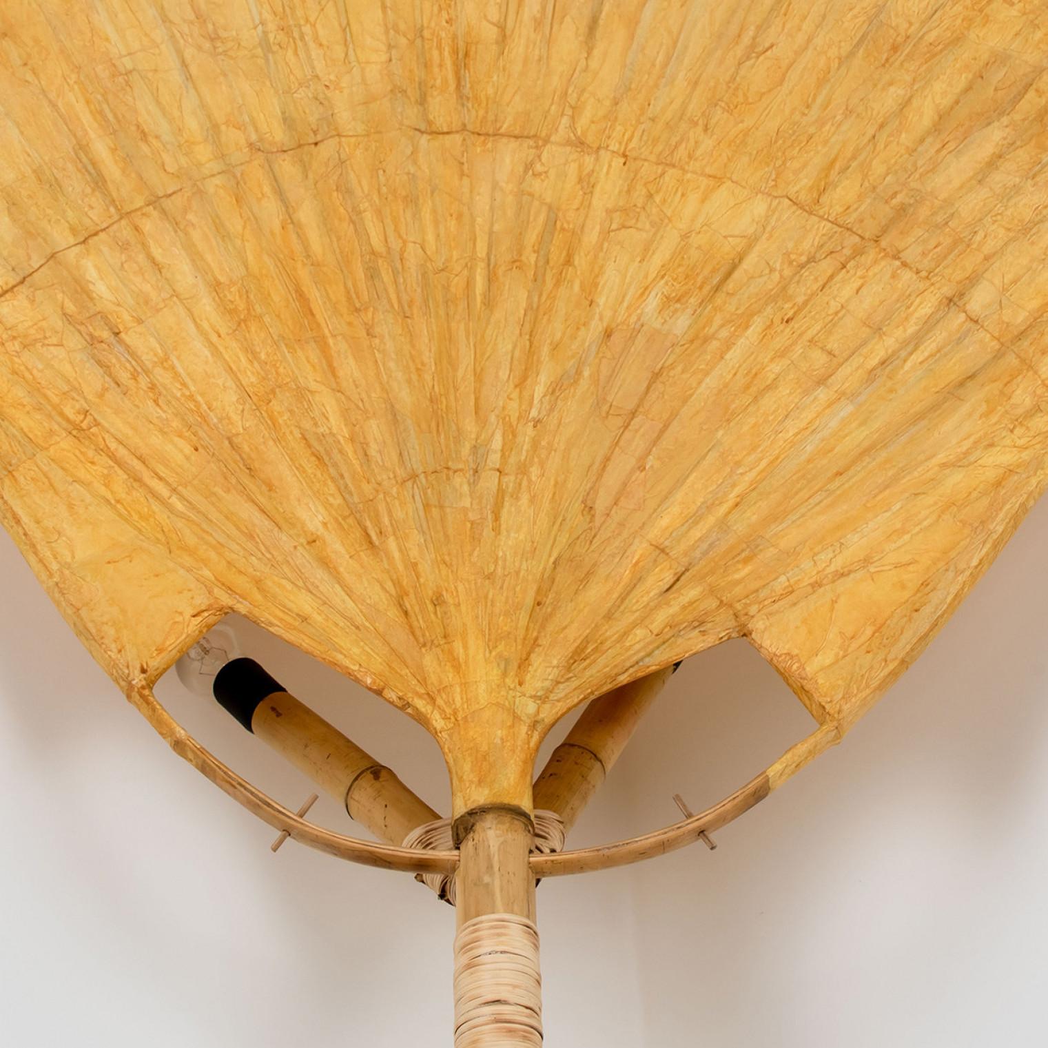 Floor Lamp “Uchiwa” by Ingo Maurer for Design M Germany, 1977 In Good Condition For Sale In Rijssen, NL