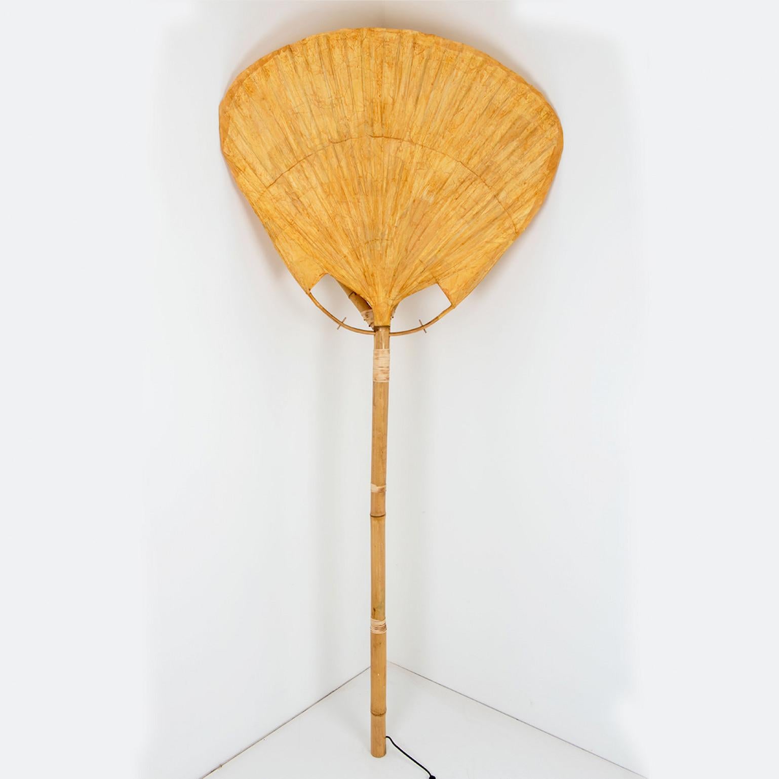 Steel Floor Lamp “Uchiwa” by Ingo Maurer for Design M Germany, 1977 For Sale