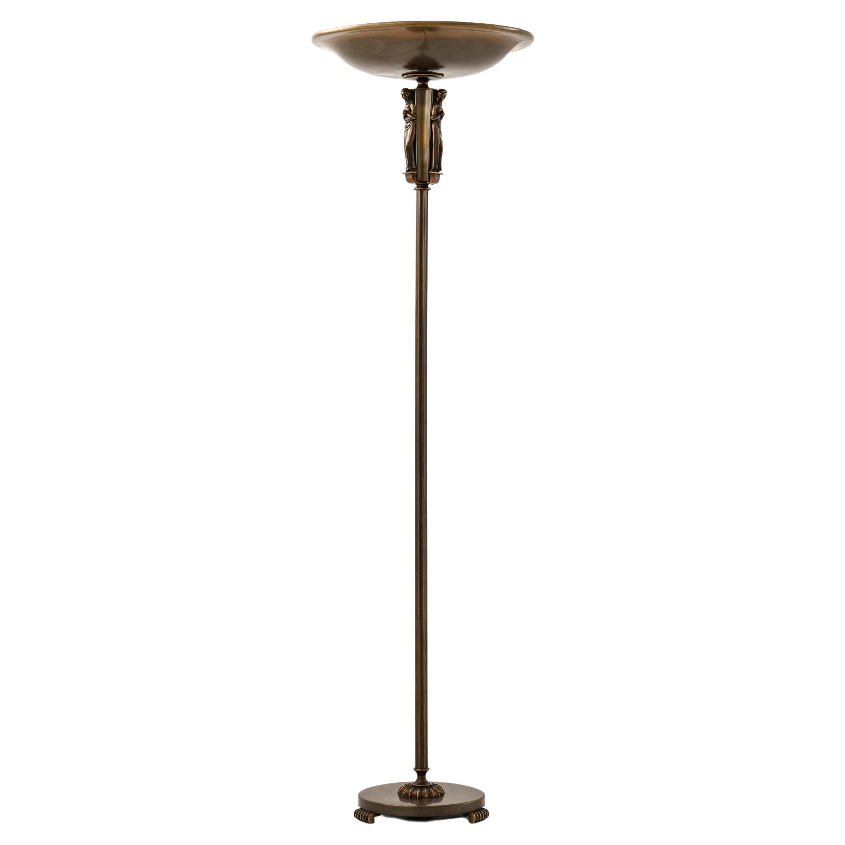 Lampadaire / Plafonnier en laiton par Atelier Torndahl, années 1930 - 1940 en vente