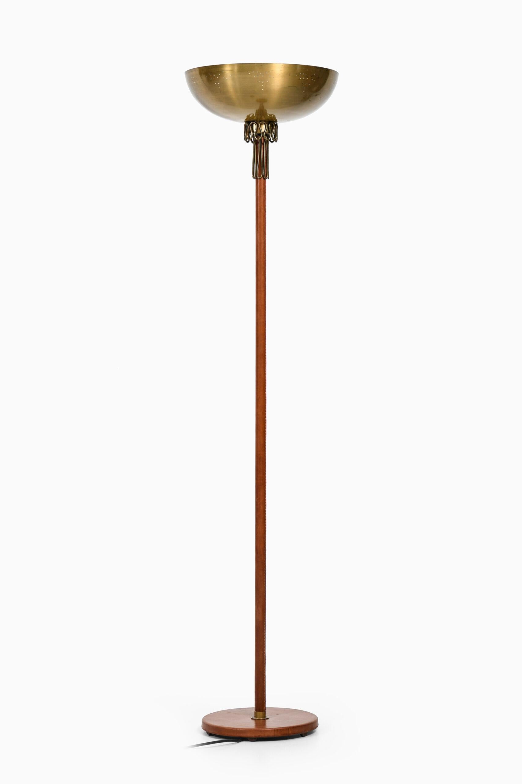 Brass Floor Lamp / Uplight Probably Produced in Sweden For Sale