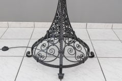 Floor Lamp Vienna circa 1930s Wrought Iron 'Painted' with Original Shade