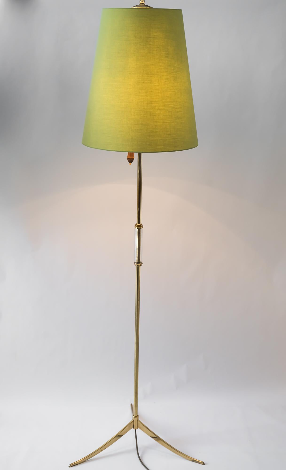 Floor lamp, Vienna, circa 1960s with glass handle
Original condition
The lampshade have been renewed as well based on the original dimensions. (New).