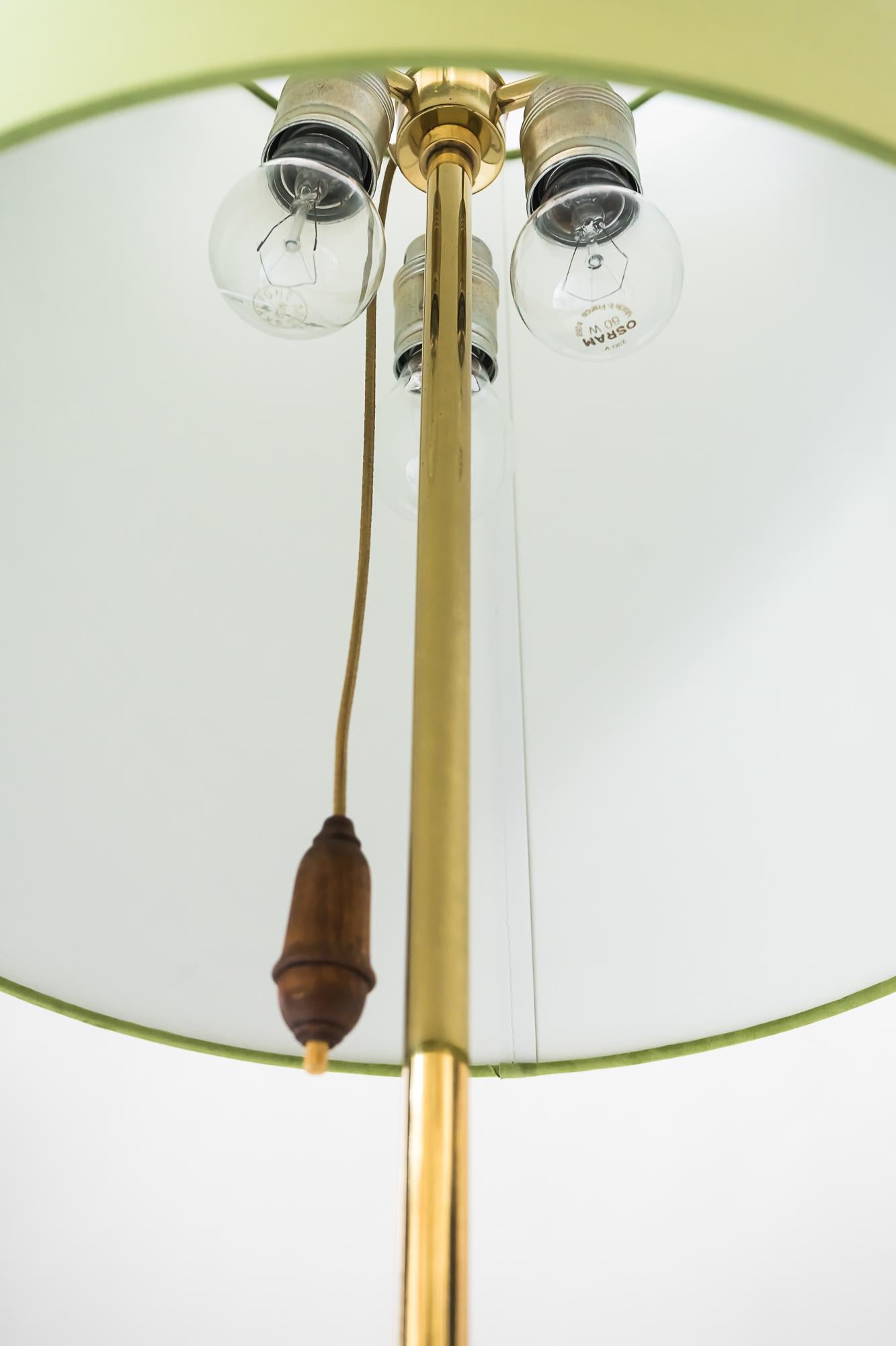 Brass Floor Lamp, Vienna, circa 1960s with Glass Handle For Sale
