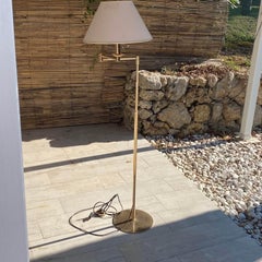 Floor Lamp, Vintage in Guilt Metal, with an Articulated Arm, Brass Color, France