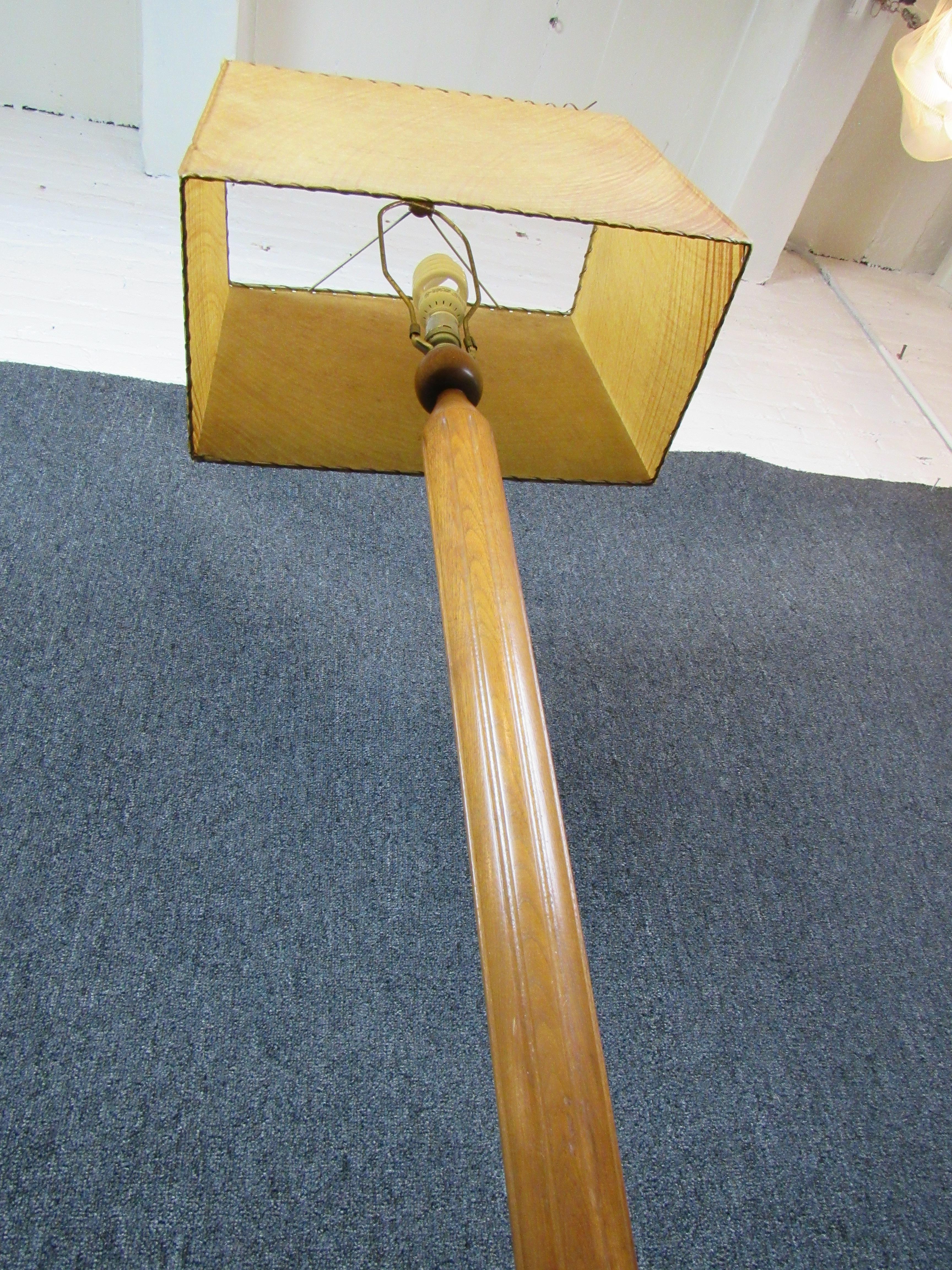 Floor Lamp w/ Hide Shade In Good Condition In Brooklyn, NY