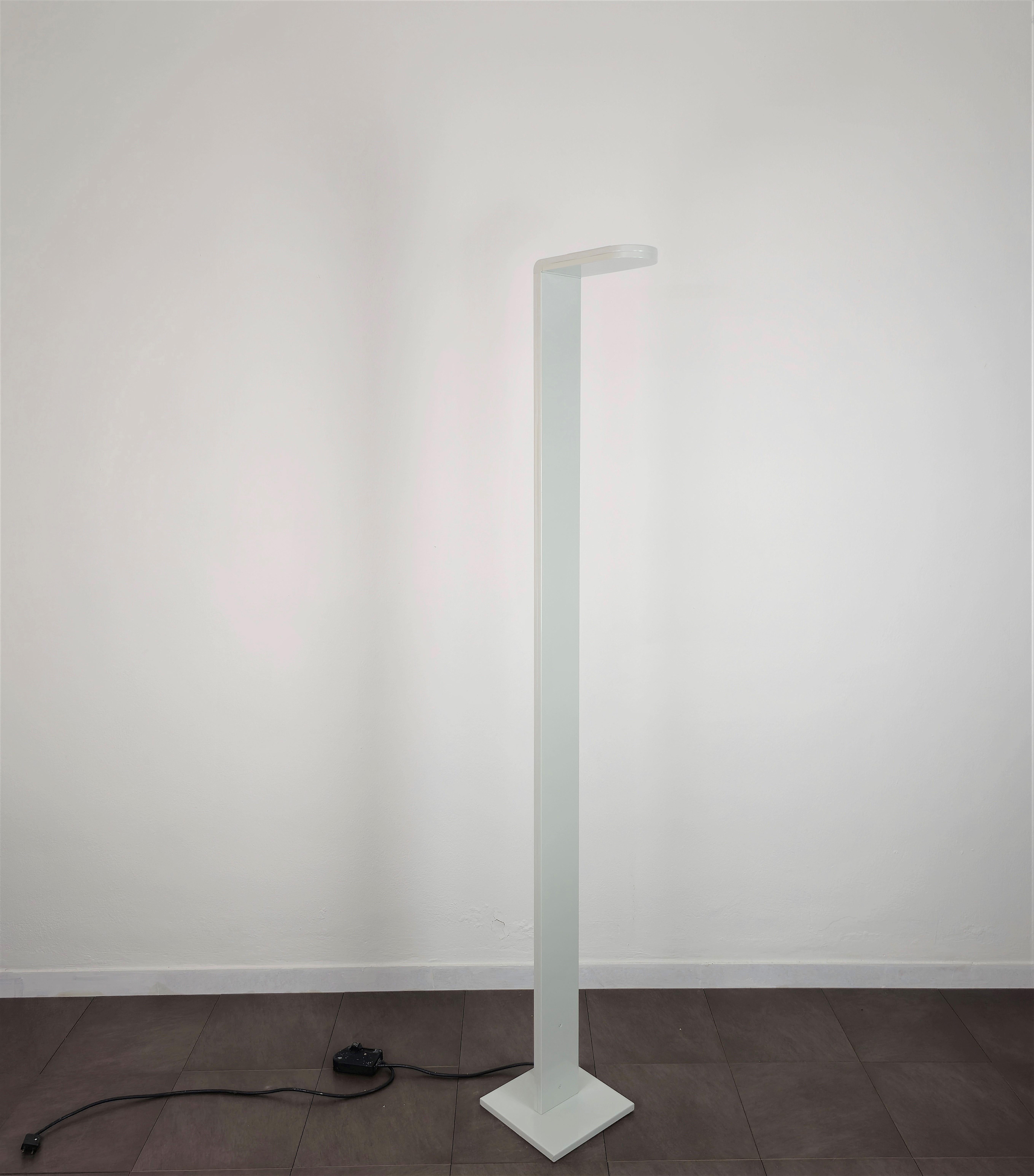 Floor Lamp White Lacquered Aluminum Castaldi Illuminazione Postmodern Italy 1980 For Sale 2